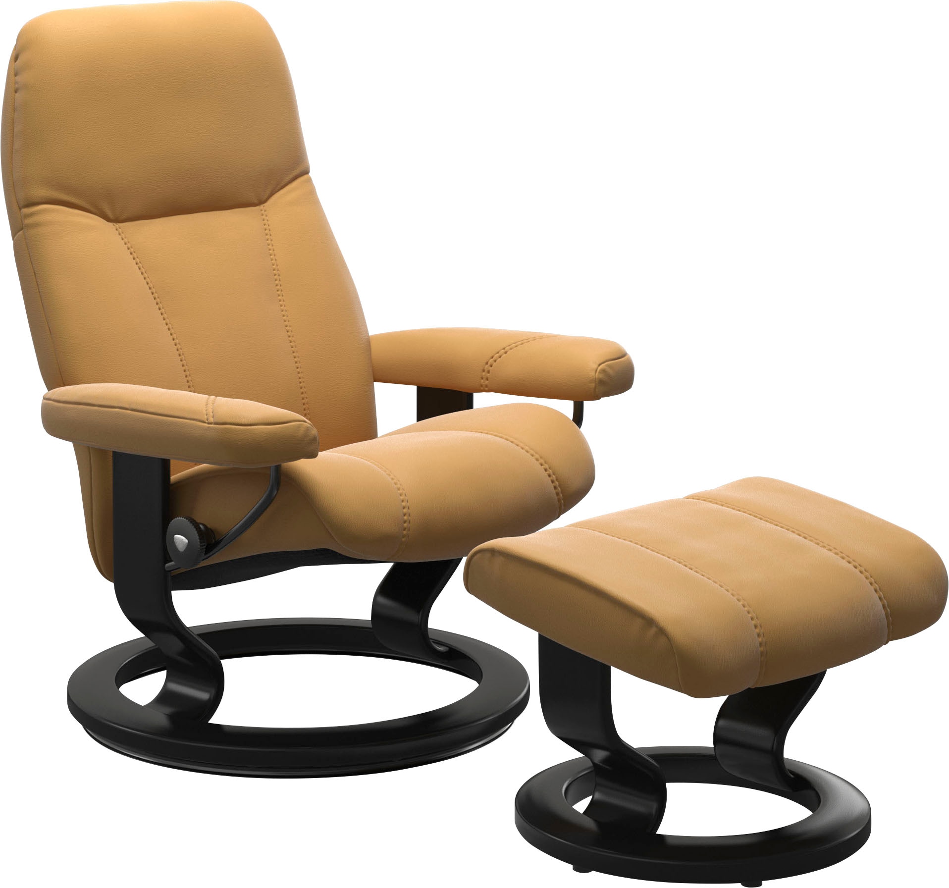 Stressless Relaxsessel "Consul" Set, Relaxsessel mit Hocker, mit Hocker, mit Classic Base, Größe S, Gestell Schwarz