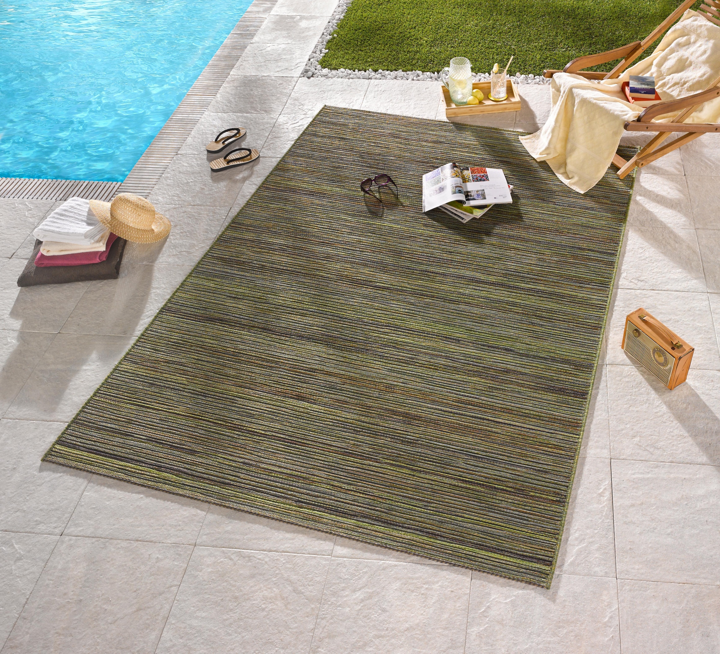 NORTHRUGS Teppich »Lotus«, rechteckig, In-& Outdoor, Flachgewebe, Modern, Wetterfest, Garten, Wohnzimmer