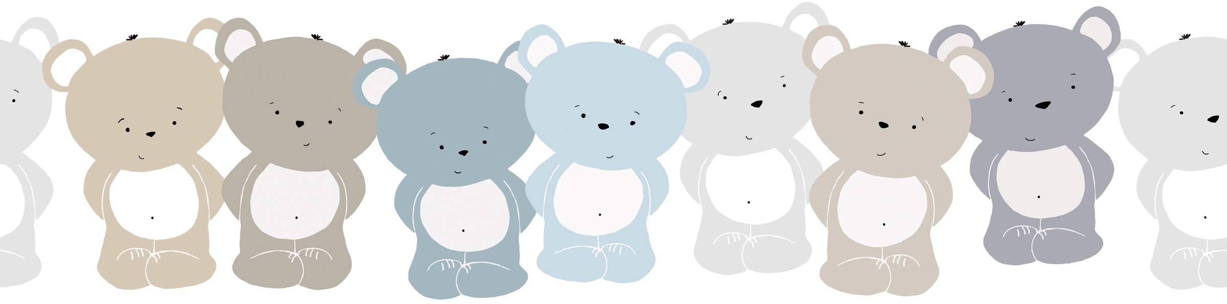A.S. Création Bordüre "Cute Bears" Motiv abstrakt naturalistisch glatt Tapete Kinder Borte Wohnzimmer Schlafzimmer Küche Design Kinderzimmer