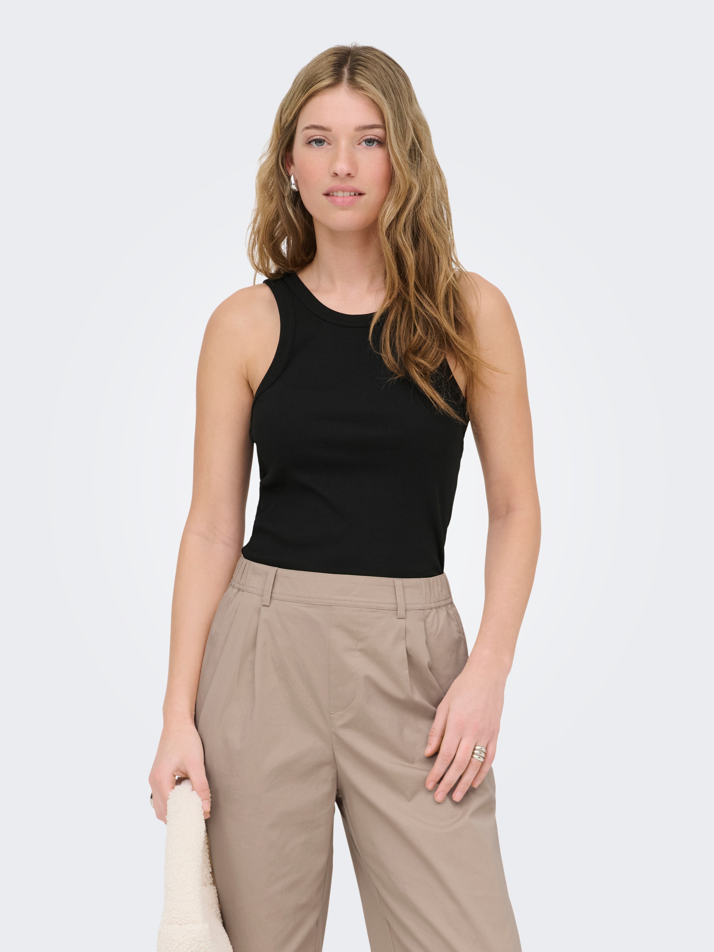 ONLY Tanktop "ONLVAL 2-WAY TANK TOP JRS NOOS" Baumwollmischung, Rundhals