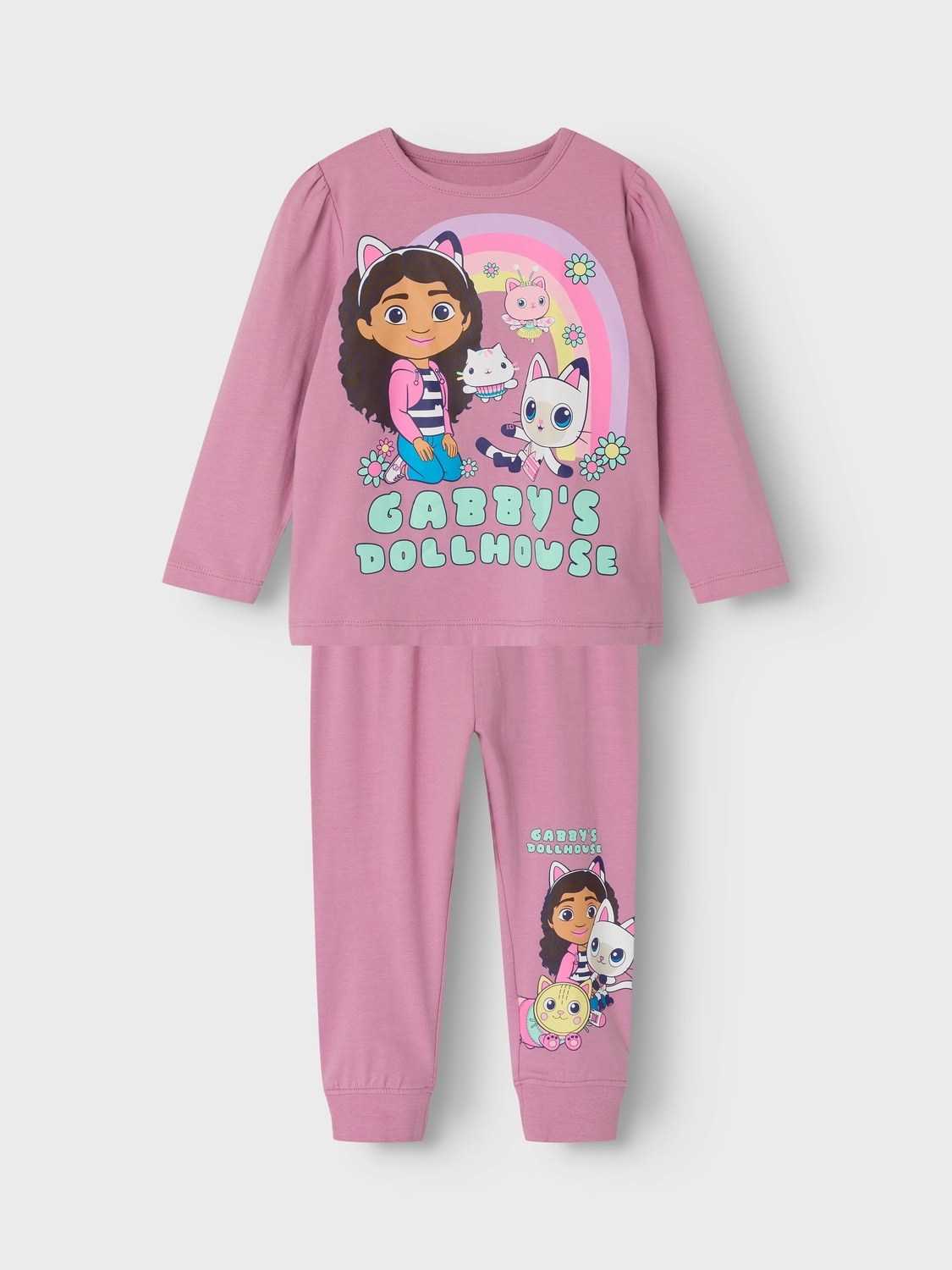 Name It Schlafanzug »NMFSABA GABBY LS NIGHTSET NOOS SKY«, (Set, 2 tlg.)