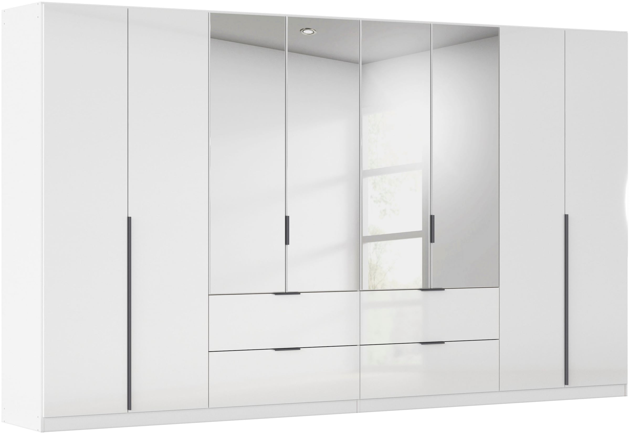 OTTO home Drehtürenschrank "Kleiderschrank Schrank Garderobe AGORDO mit Dekor- oder Hochglanzfront" in zwei Griff-Farben, Breiten 91-360 cm, mit Außenschubkästen, in 7 Breiten und 2 Höhen MADE IN GERMANY