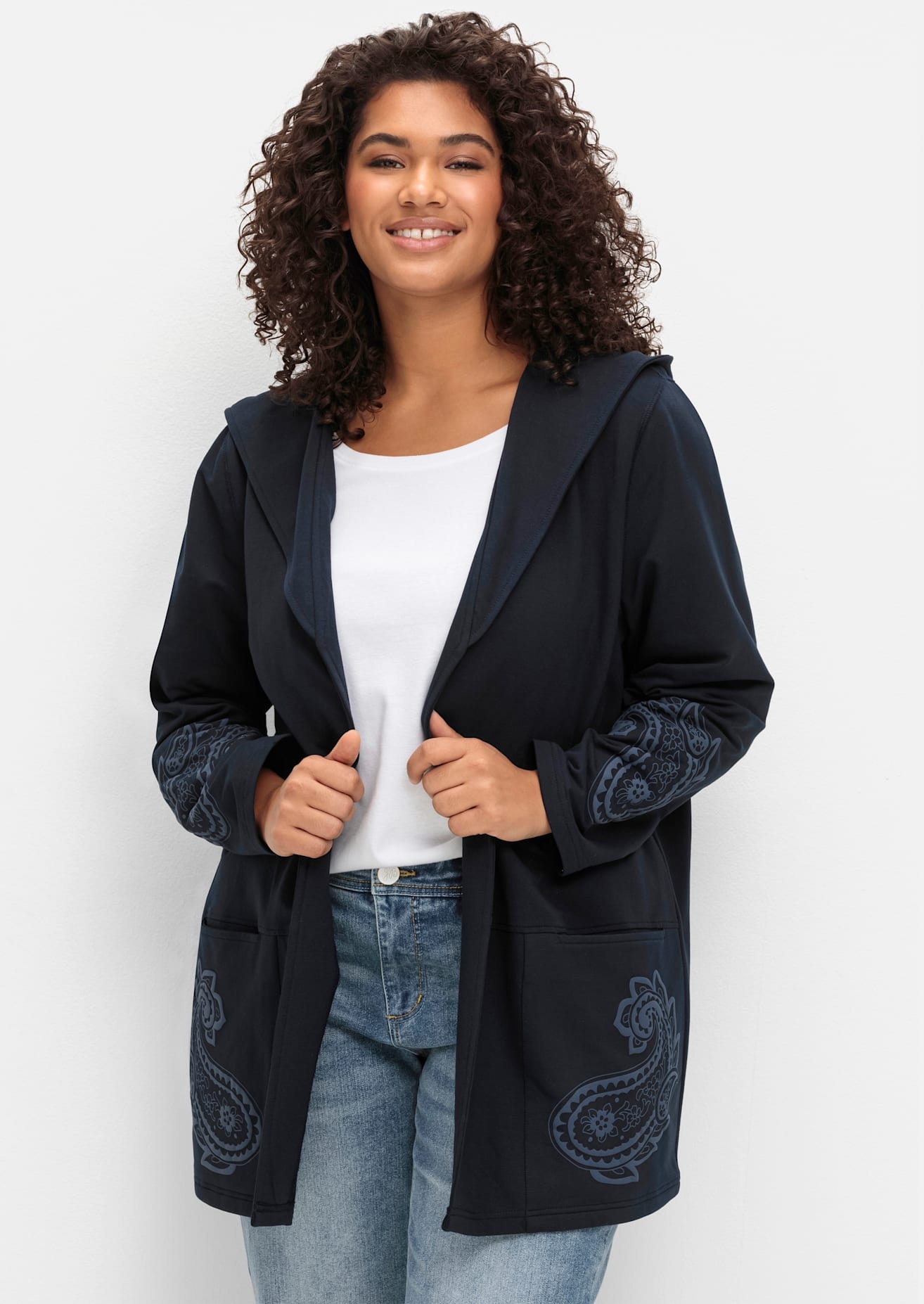 sheego by Joe Browns Shirtjacke "Sweatjacke", (1 tlg.) günstig online kaufen