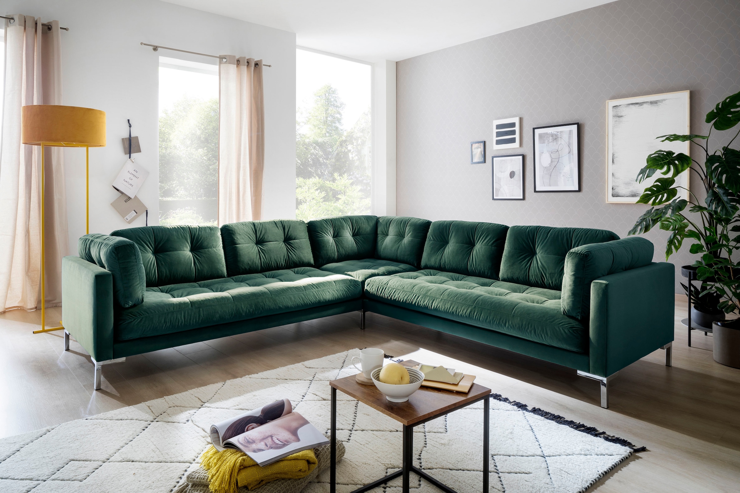 OTTO home Wohnlandschaft "Landau U-Form" in Cord-Stoff mit Metallfuß
