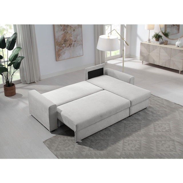 Recamiere links Bettkasten, Ecksofa, Friday home BAUR rechts montierbar und oder ATLANTIC Black collection Bettfunktion |