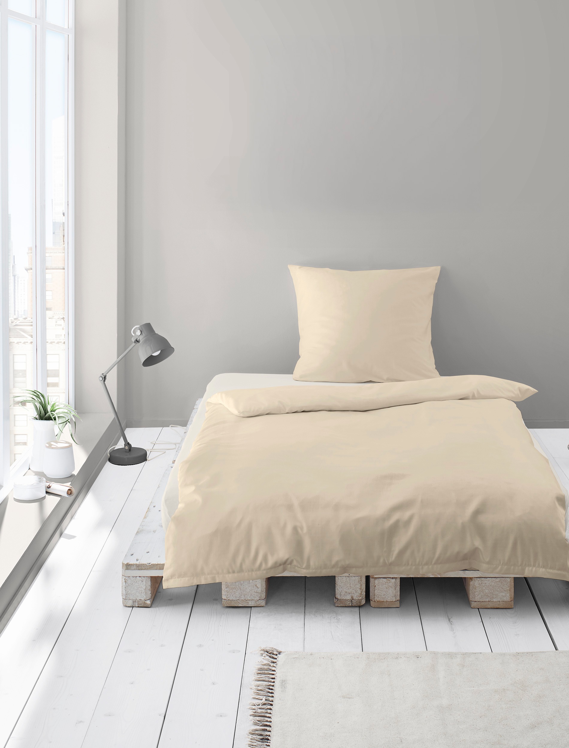 BIERBAUM Bettwäsche »Biber Uni in Gr. 135x200, 155x220 oder 200x200 cm«, Schlichtes Unidesign: Zeitlos und stilvoll für jedes Schlafzimmer