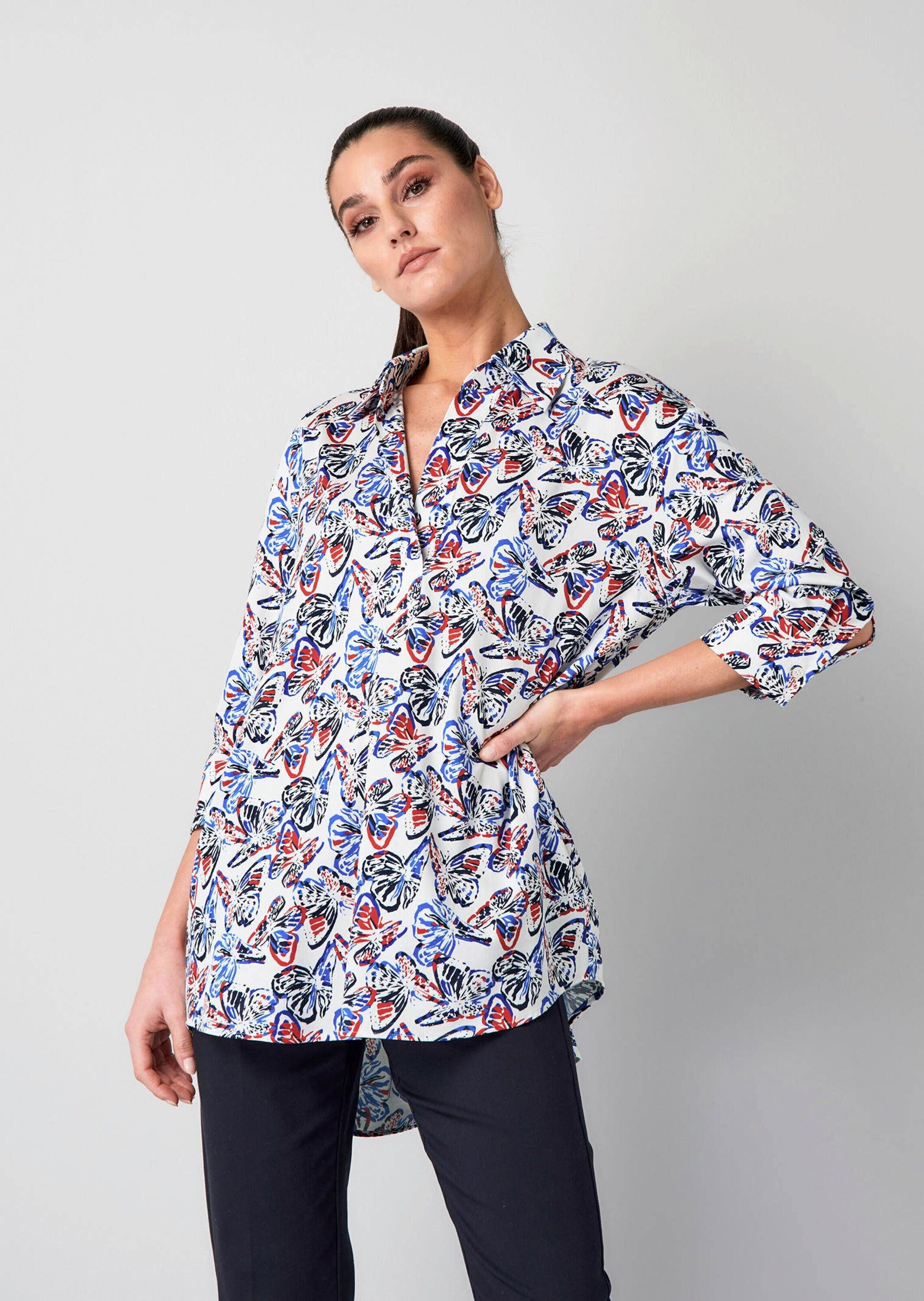 Alba Moda Hemdbluse »Hemdbluse Hemdbluse mit Alloverdruck«
