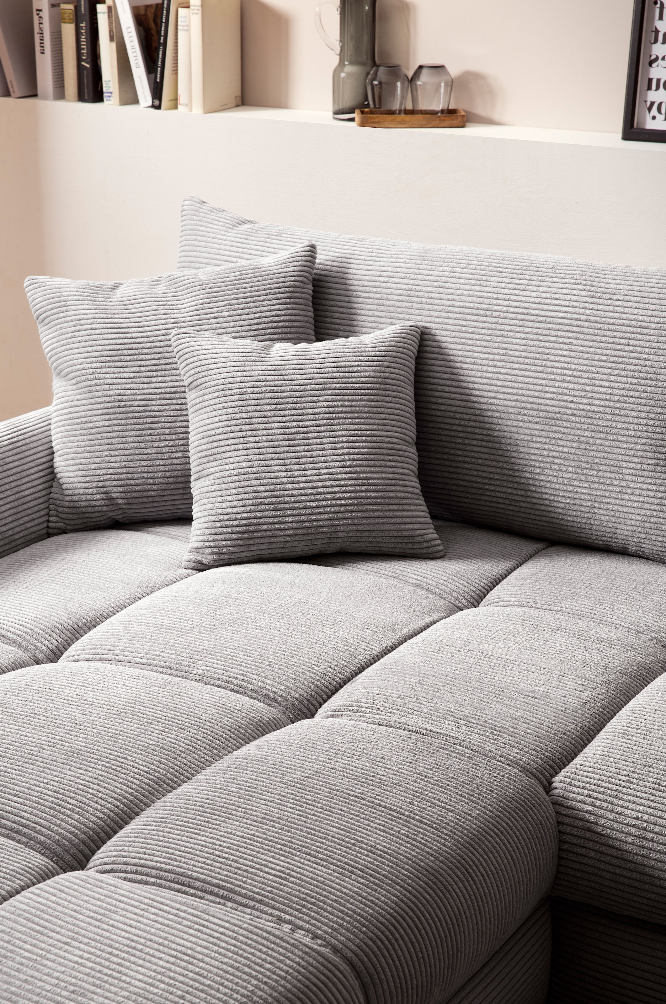 Mr. Couch Ecksofa »Ronaldo, L-Form, wahlweise mit Kaltschaum« mit Kaltschaum, bis 140 kg pro Sitzplatz belastbar