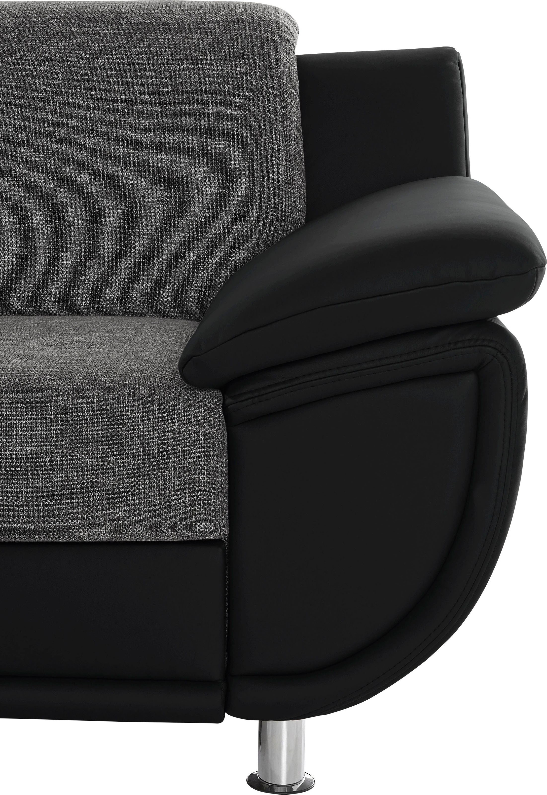 TRENDMANUFAKTUR Ecksofa »Rondo 3, zeitlos und modern, im Materialmix, L-Form«, wahlweise Federkern für hohen Sitzkomfort, wahlweise Bettfunktion