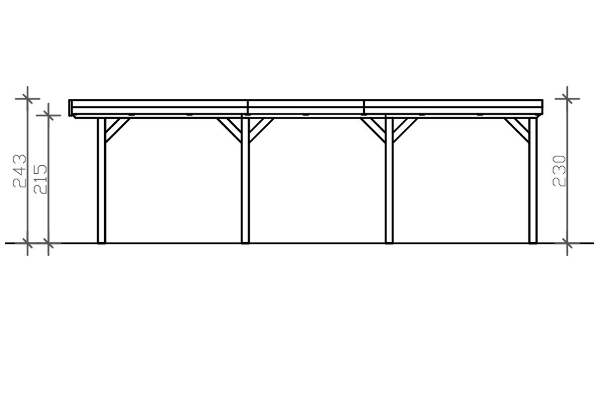 Skanholz Einzelcarport »Grunewald«, Leimholz-Nordisches Fichtenholz, weiß, mit EPDM-Dach