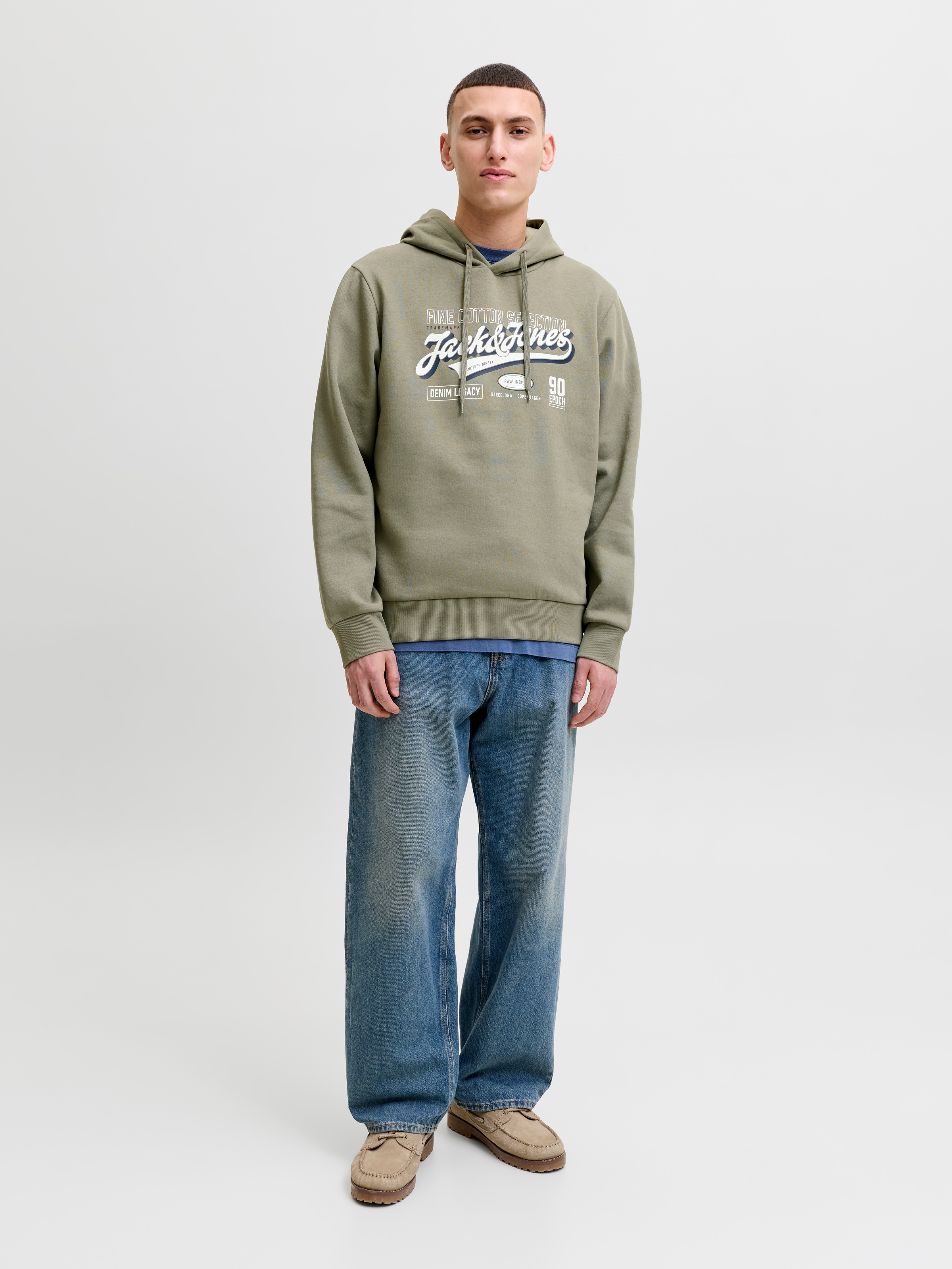 Jack & Jones Kapuzensweatshirt »JJELOGO SWEAT HOOD 2 COL AW26 SN«, Baumwollmischung, regular fit
