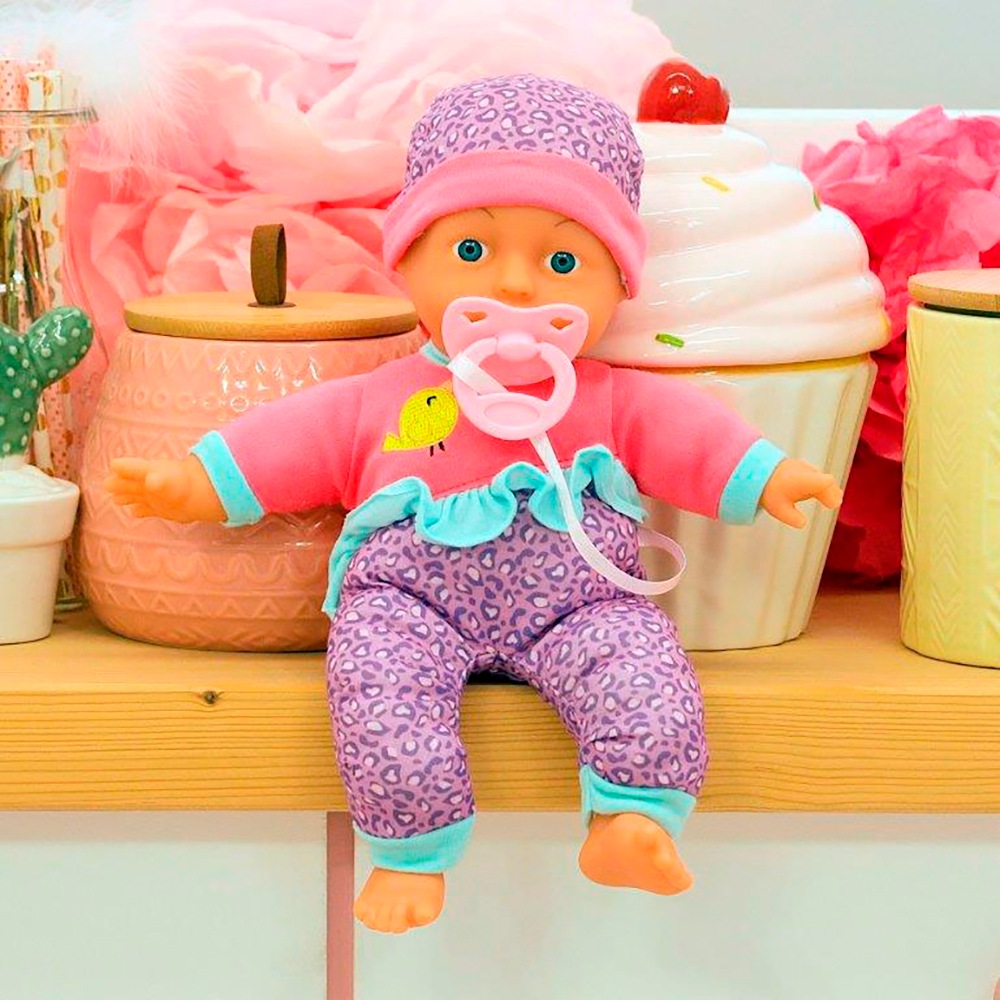 Bayer Babypuppe »Puppe, 30 cm pink/lila«, (3 tlg.)