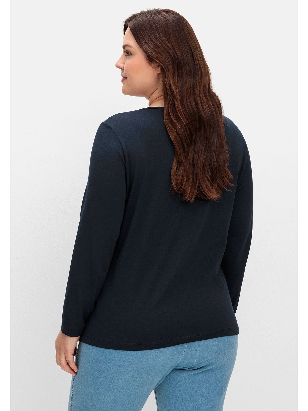 Sheego Langarmshirt »Große Größen«, mit bedrucktem Vorderteil