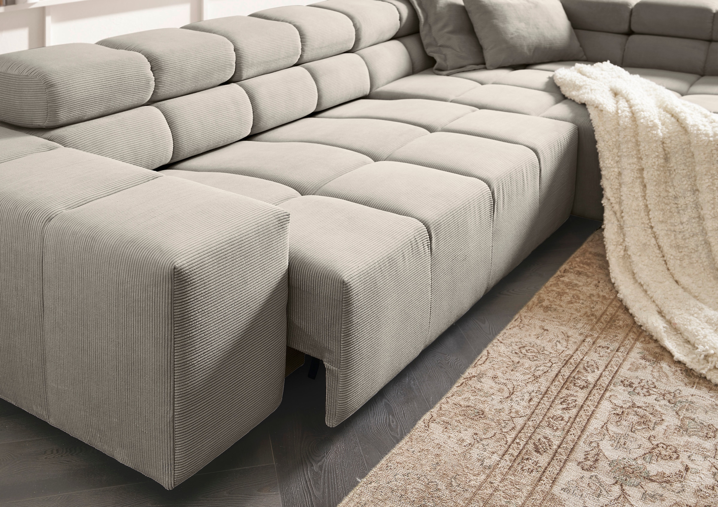INOSIGN Ecksofa »Ancona incl. Kopfteilverstellung, OTTOs Choice, Breite 319cm, L-Form«, wahlweise motorische Sitztiefenverstellung, auch in Cord + Easy Care