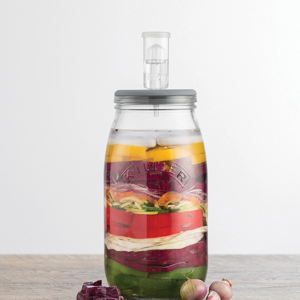 KILNER Fermentationsglas, (1 tlg.), zum Fermentieren, 3 Liter, mit Rezeptbuch