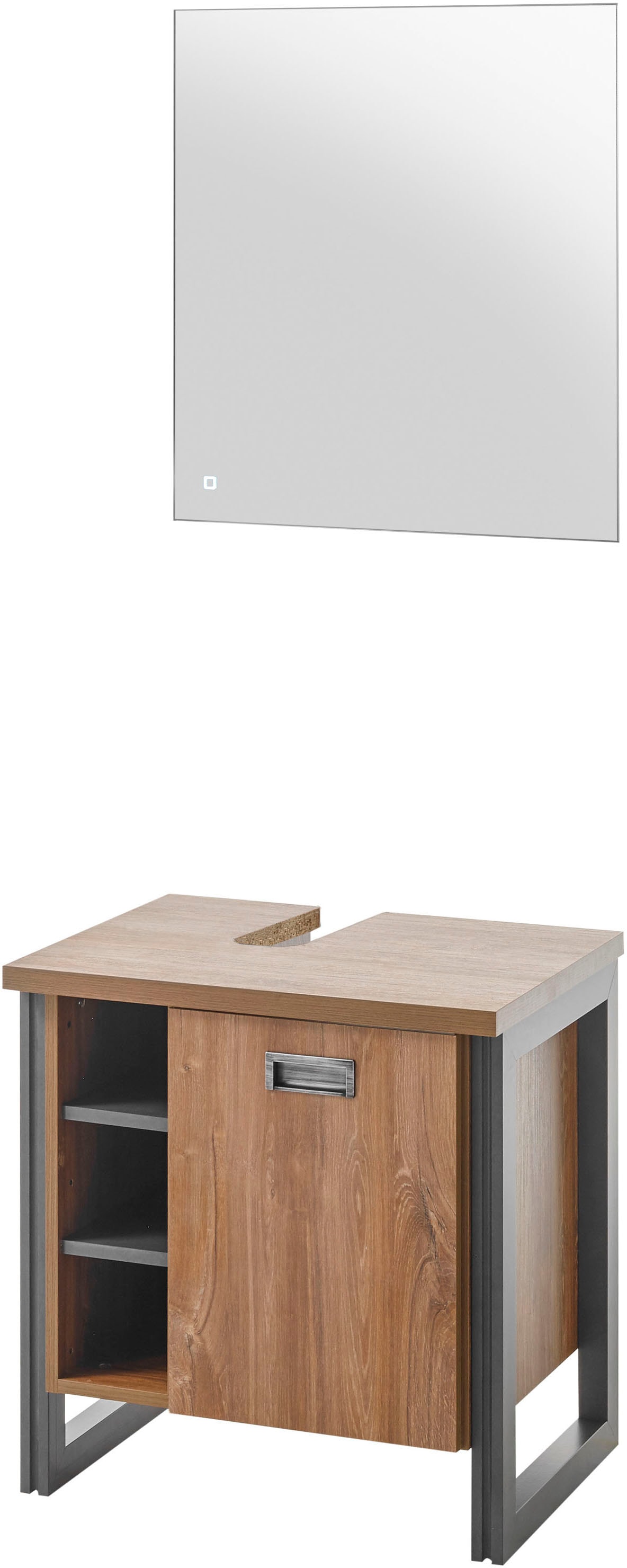 Home affaire Badmöbel-Set "Detroit, Bad im Industrialdesign, inkl. LED, 2-t günstig online kaufen