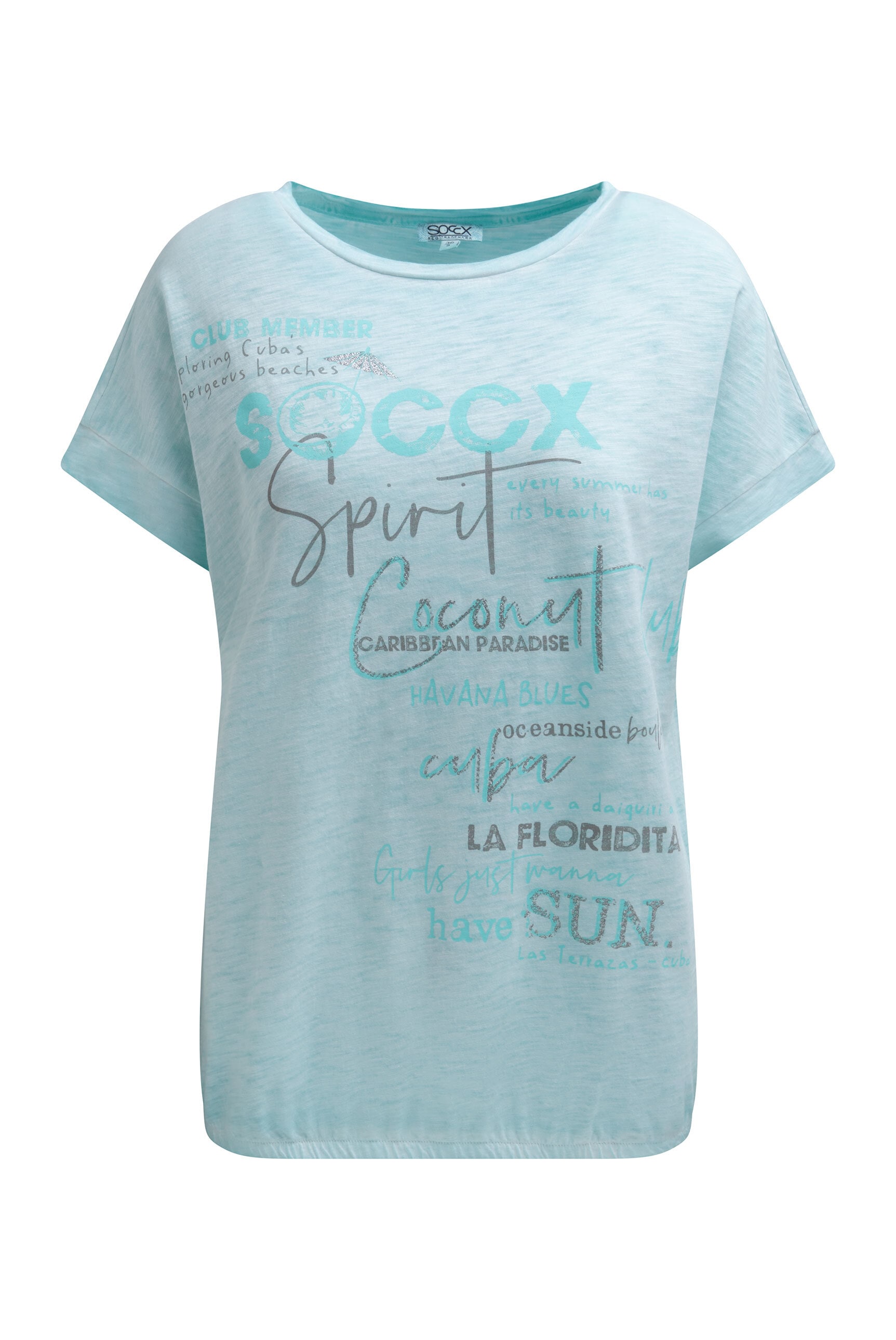 SOCCX Rundhalsshirt mit Gummizug im Saum