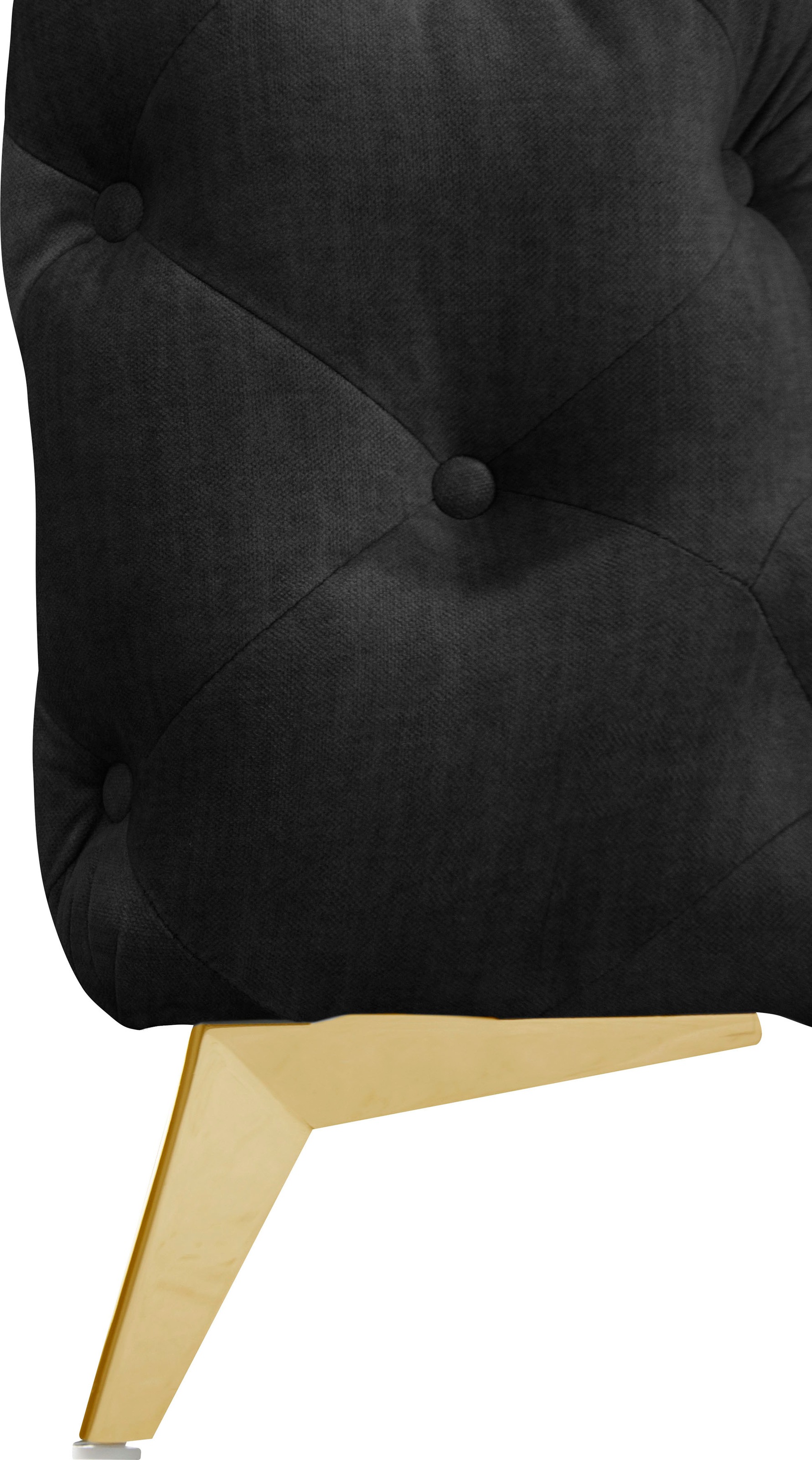 Leonique Chesterfield-Sofa »Ecksofa GLYNIS L-Form mit Wellenunterfederung, Maße B/T/H 264/264/75cm«, aufwändige Knopfheftung, moderne Chesterfield Optik, Fußfarbe wählbar