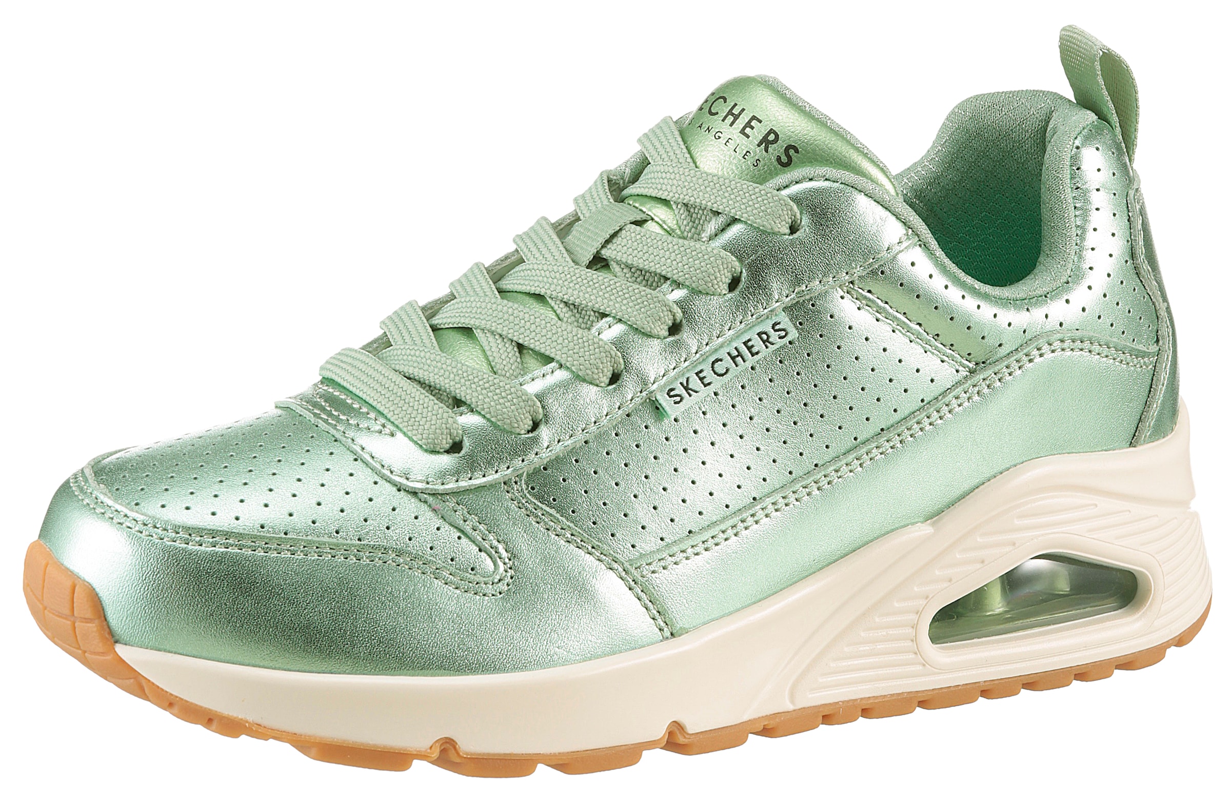 Skechers Sneaker »UNO-METALLIXS«, Keilsneaker, Plateausneaker, Schnürschuh, Halbschuh im Metallic-Look