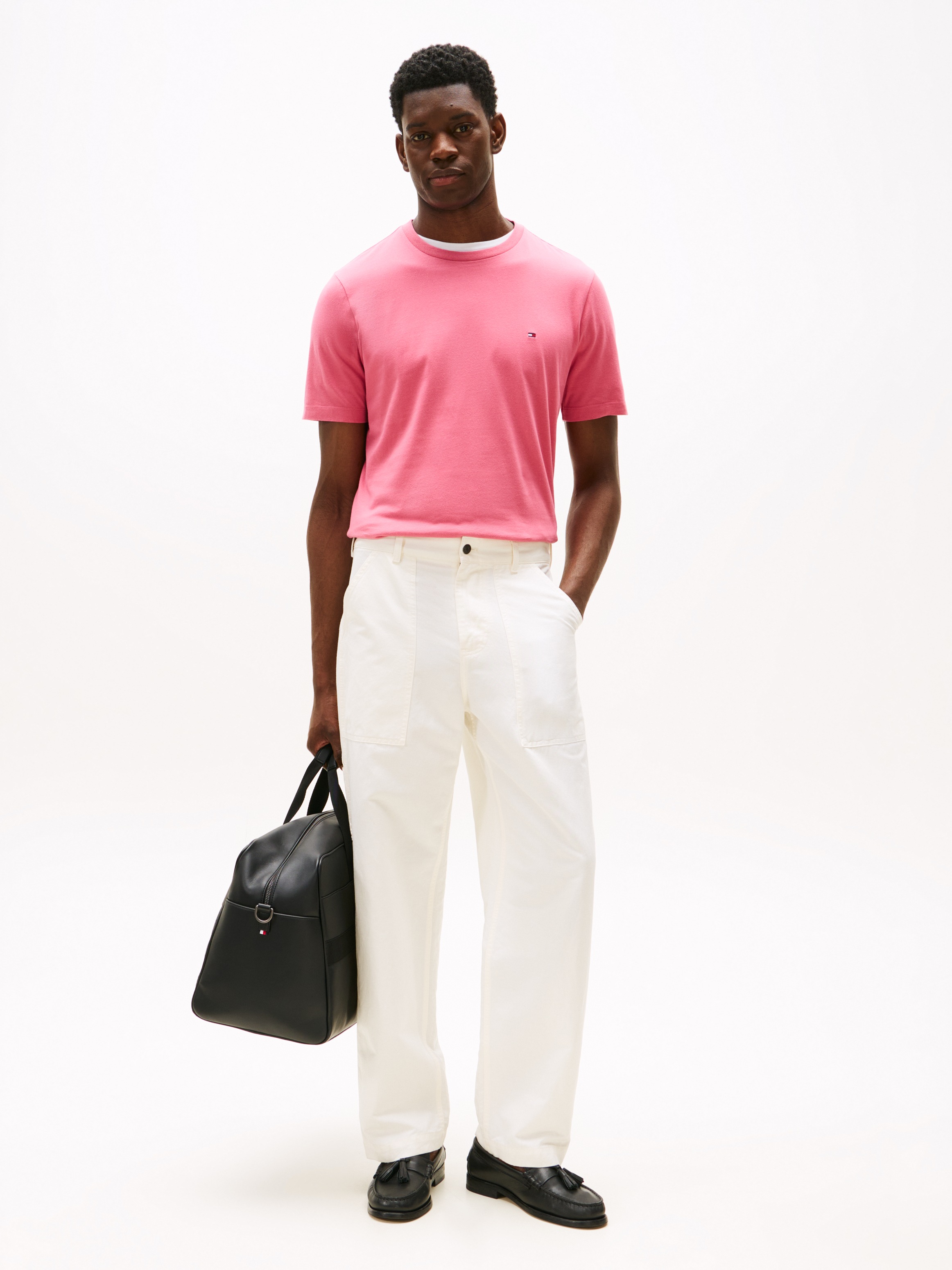 Tommy Hilfiger T-Shirt "ESSENTIAL REGULAR FIT SOLID mit Stickerei" unifarbe günstig online kaufen