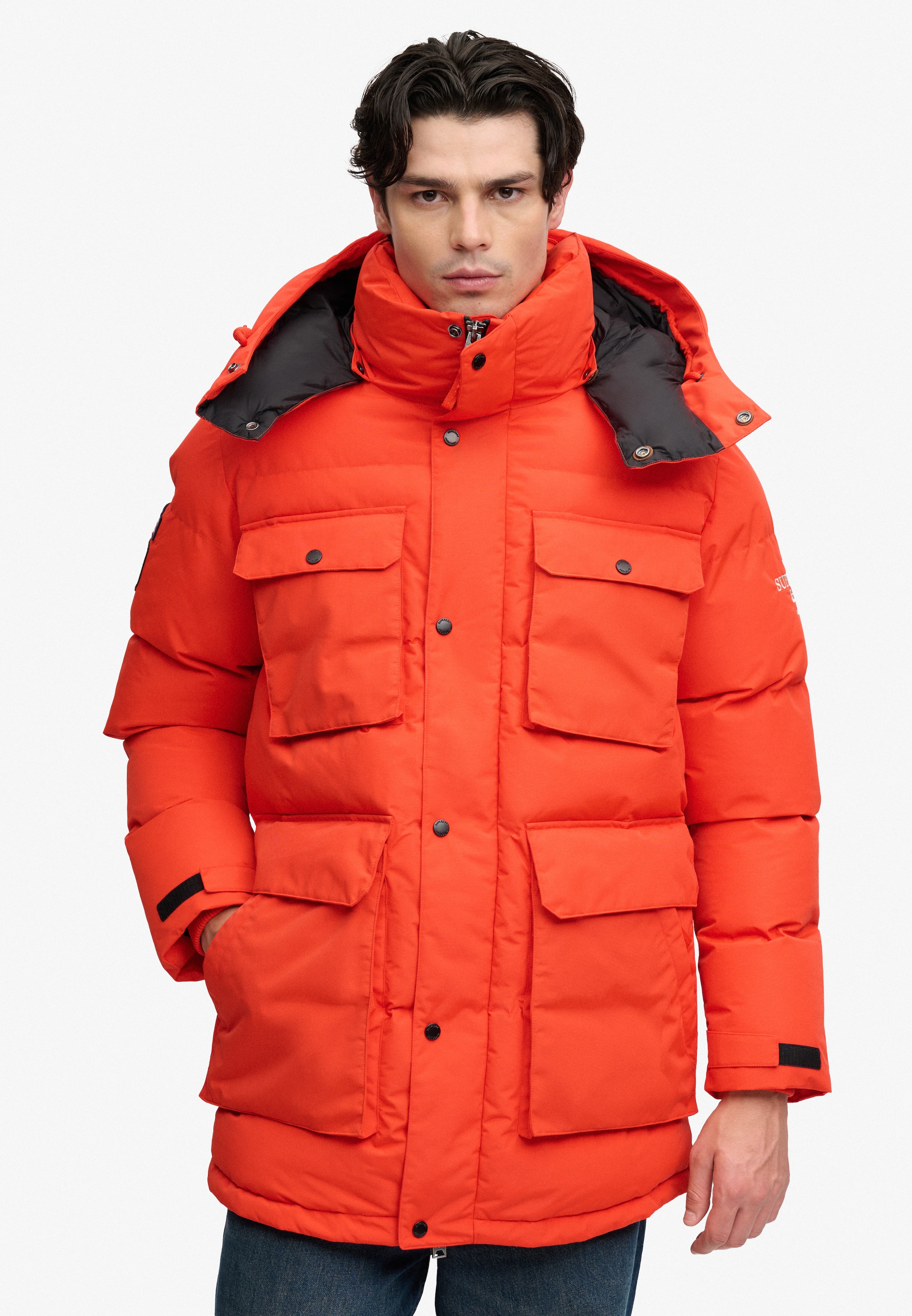 Superdry Steppjacke »EVEREST EXPEDITION PARKA« mit Kapuze Materialmix, slim fit