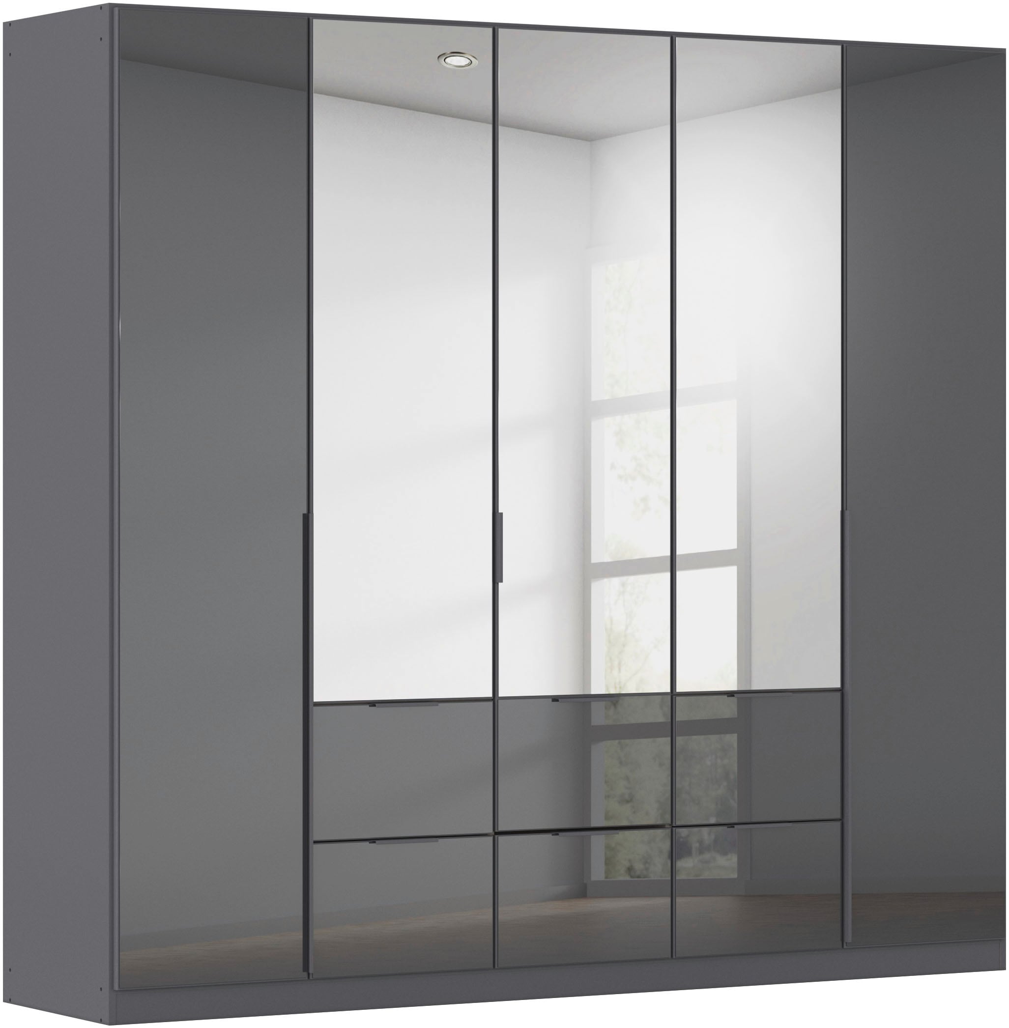 Drehtürenschrank OTTO HOME, B:226cm H:229cm T:54cm, grau, Holzwerkstoff, Schränke, "Kleiderschrank Kleiderschränke Schrank Garderobe AGORDO mit