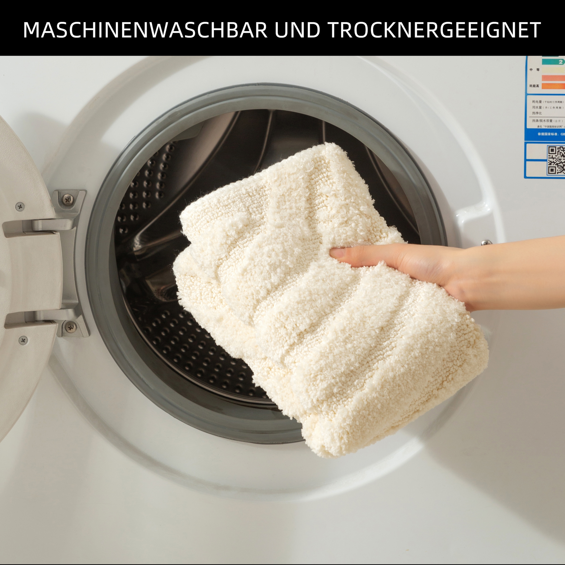 my home Badematte »Regona Scandi, Badvorleger, Badezimmer Teppich, Duschvorleger«, strapazierfähig, Badteppich, Uni Farben, Hoch-Tief-Effekt, modernes Muster