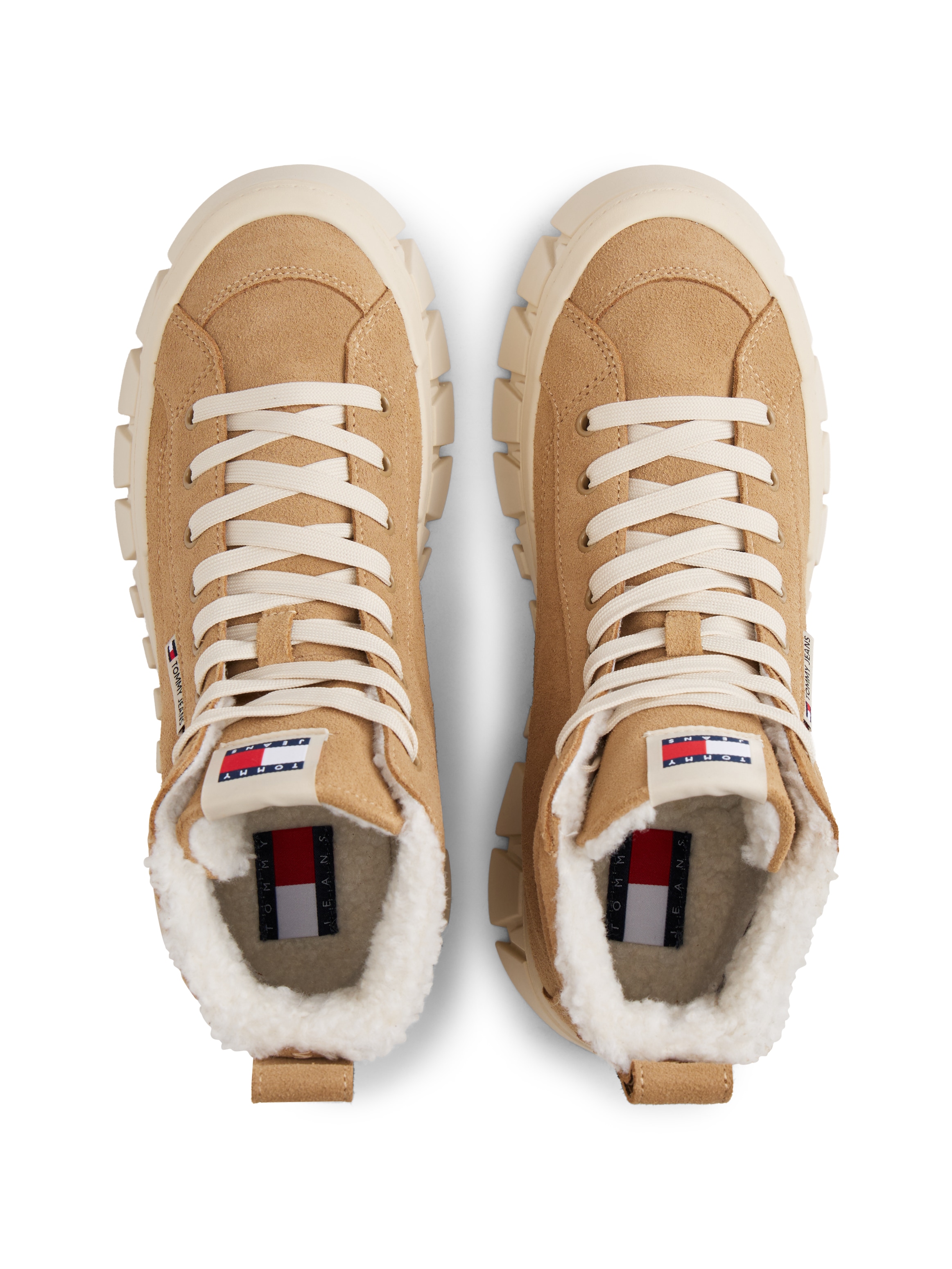 Tommy Jeans Winterboots »TJW VULC FLATFORM SUEDE WL«, Schnürboots, High Top-Sneaker mit markanter Plateausohle