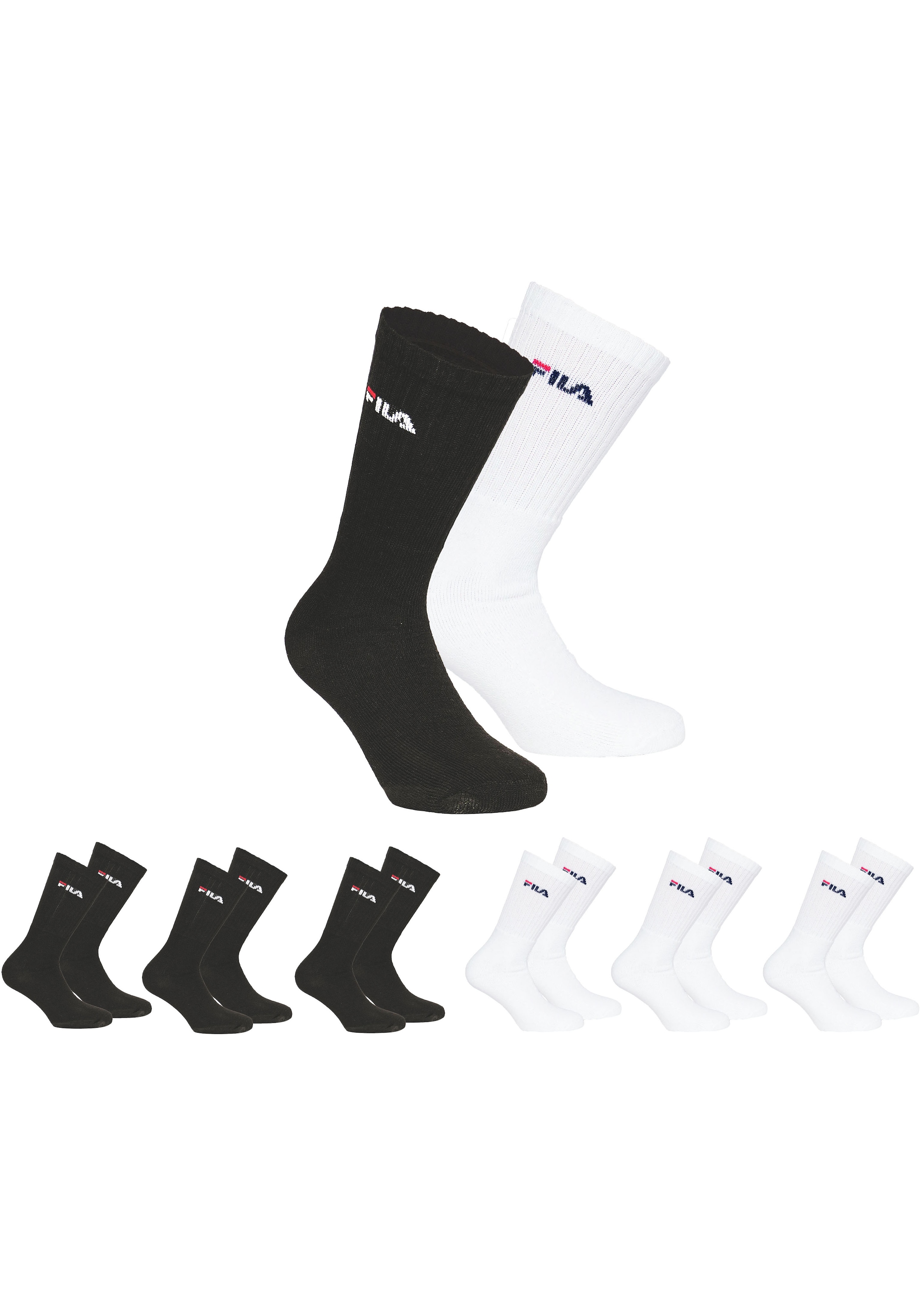 Fila Basicsocken, (6er Pack), mit eingestrickem Logo günstig online kaufen