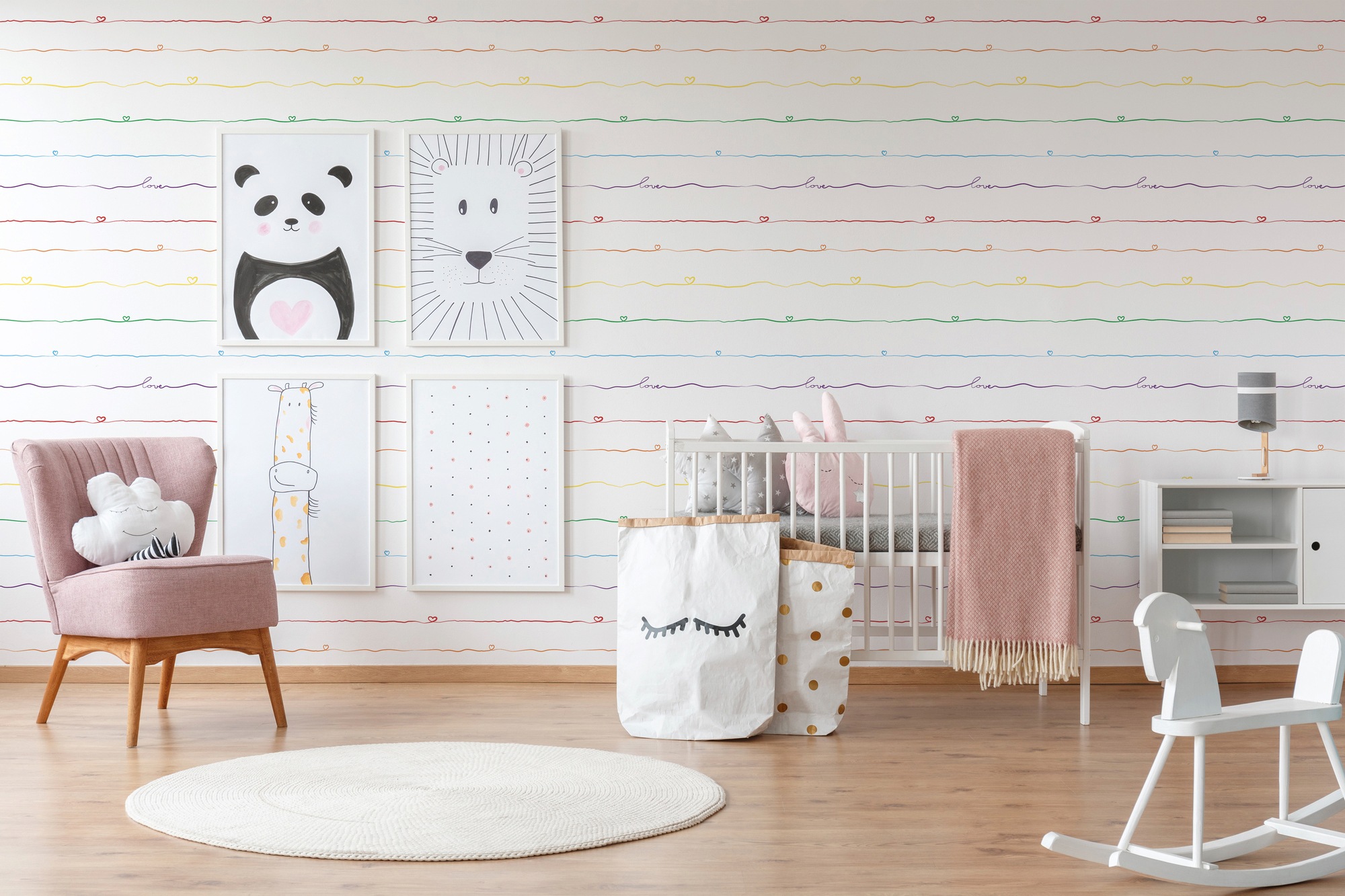 A.S. Création Vliestapete »Little Love«, Motiv-abstrakt-naturalistisch, Tapete Kinder Tapeten Kinderzimmer Schlafzimmer modern Design Optik