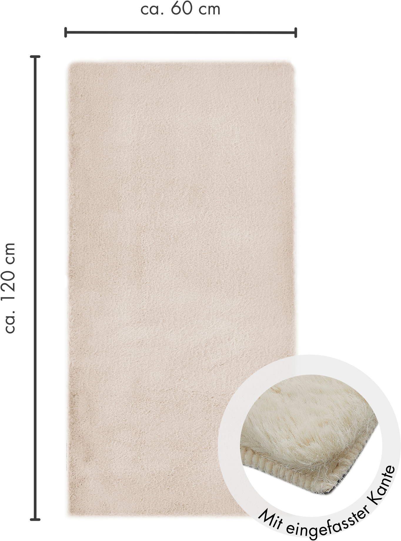 my home Hochflor-Teppich »Lugano« rechteckig 30 mm Höhe Kunstfell, Uni Farben, sehr weich & kuschelig