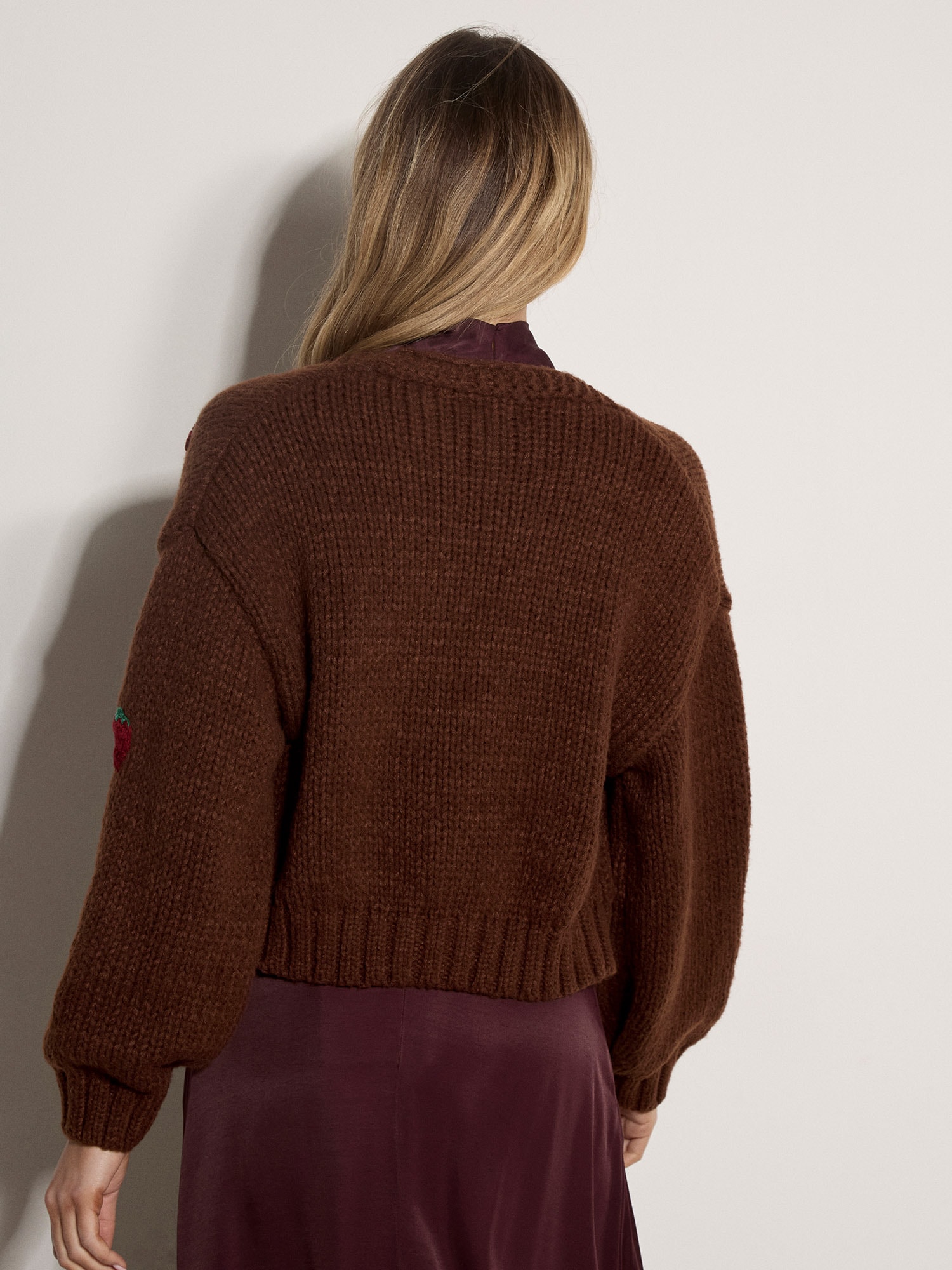 Apricot Cardigan »Grob gestrickte Strickjacke« mit Erdbeeren