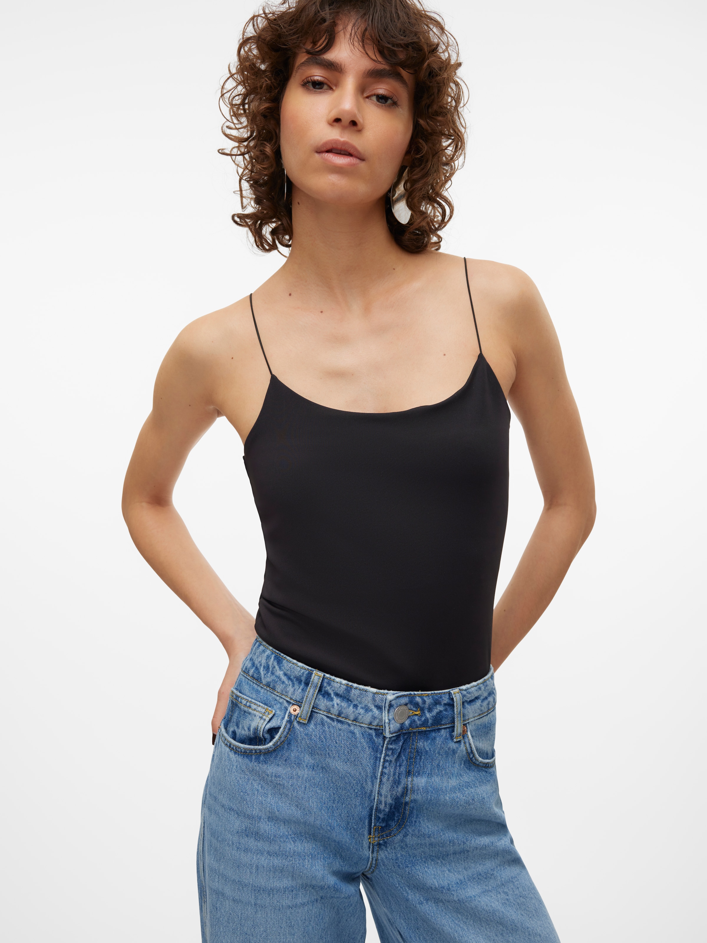 Vero Moda Spaghettitop "VMMILLION SHORT SINGLET TOP JRS NOOS" Materialmix günstig online kaufen