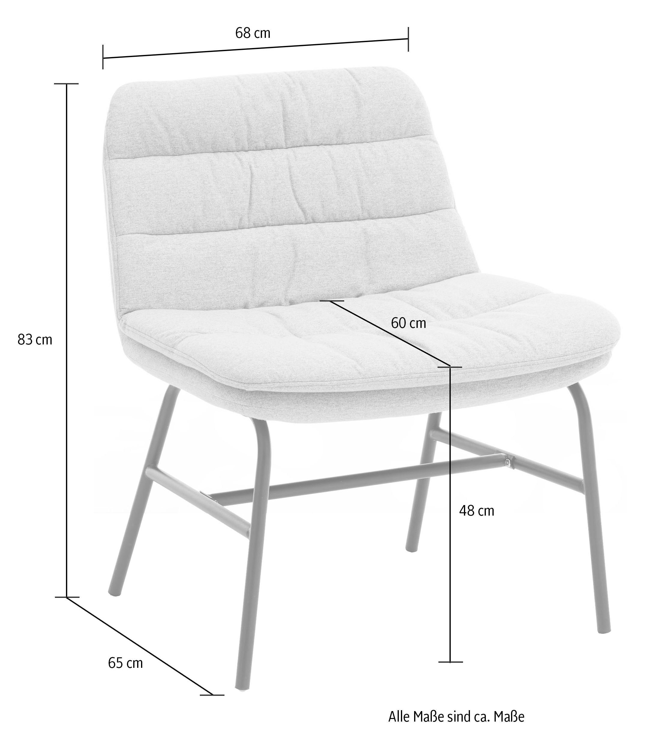 Home affaire Polsterstuhl »Peter«, (Set), 2 St., Feinstruktur, moderner  Stuhl mit breiter und tiefer Sitzfläche | BAUR