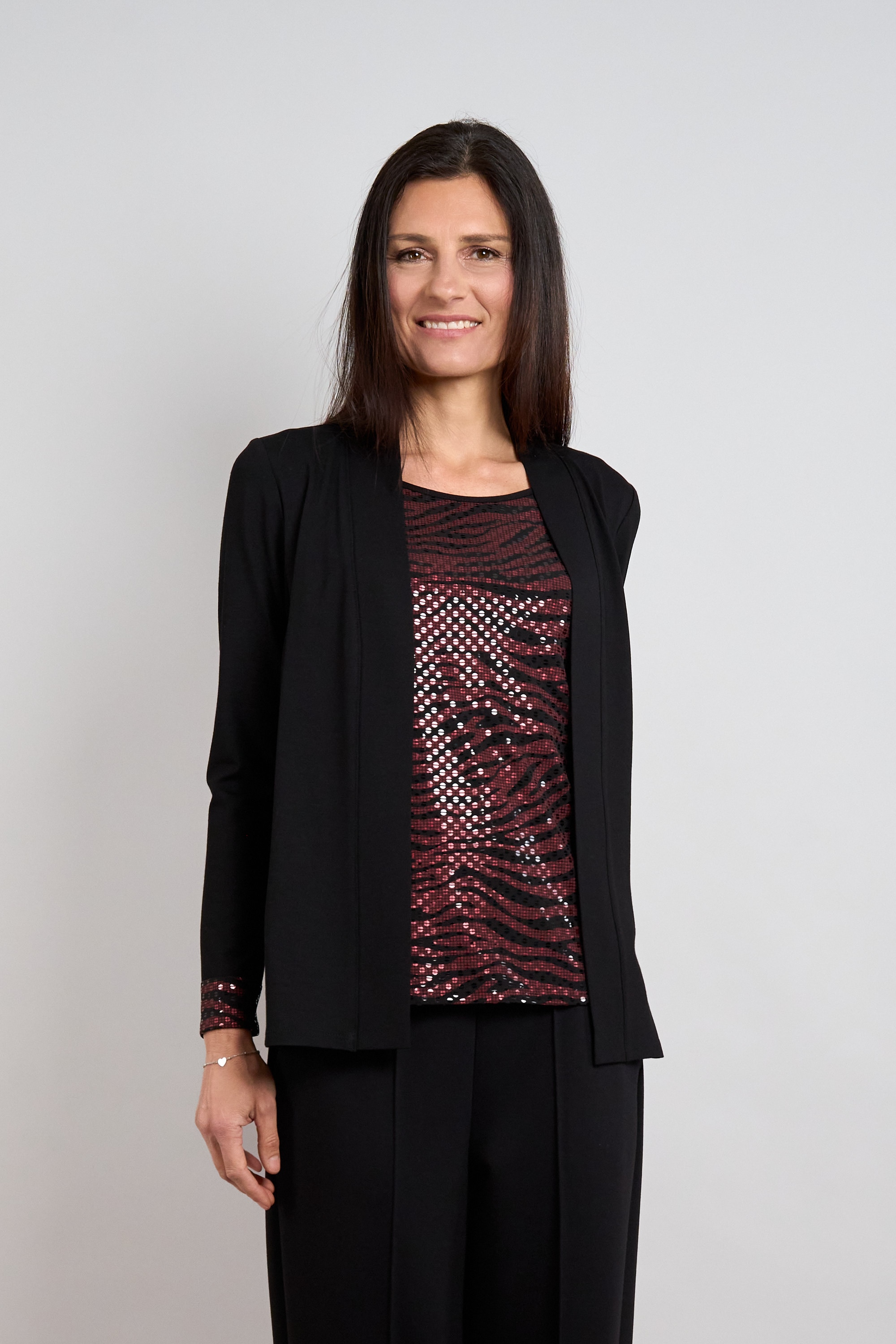 Seidel Moden Strickjacke Sommerbluse im Dopperlayer - Glitzer - Look - MADE IN GERMANY