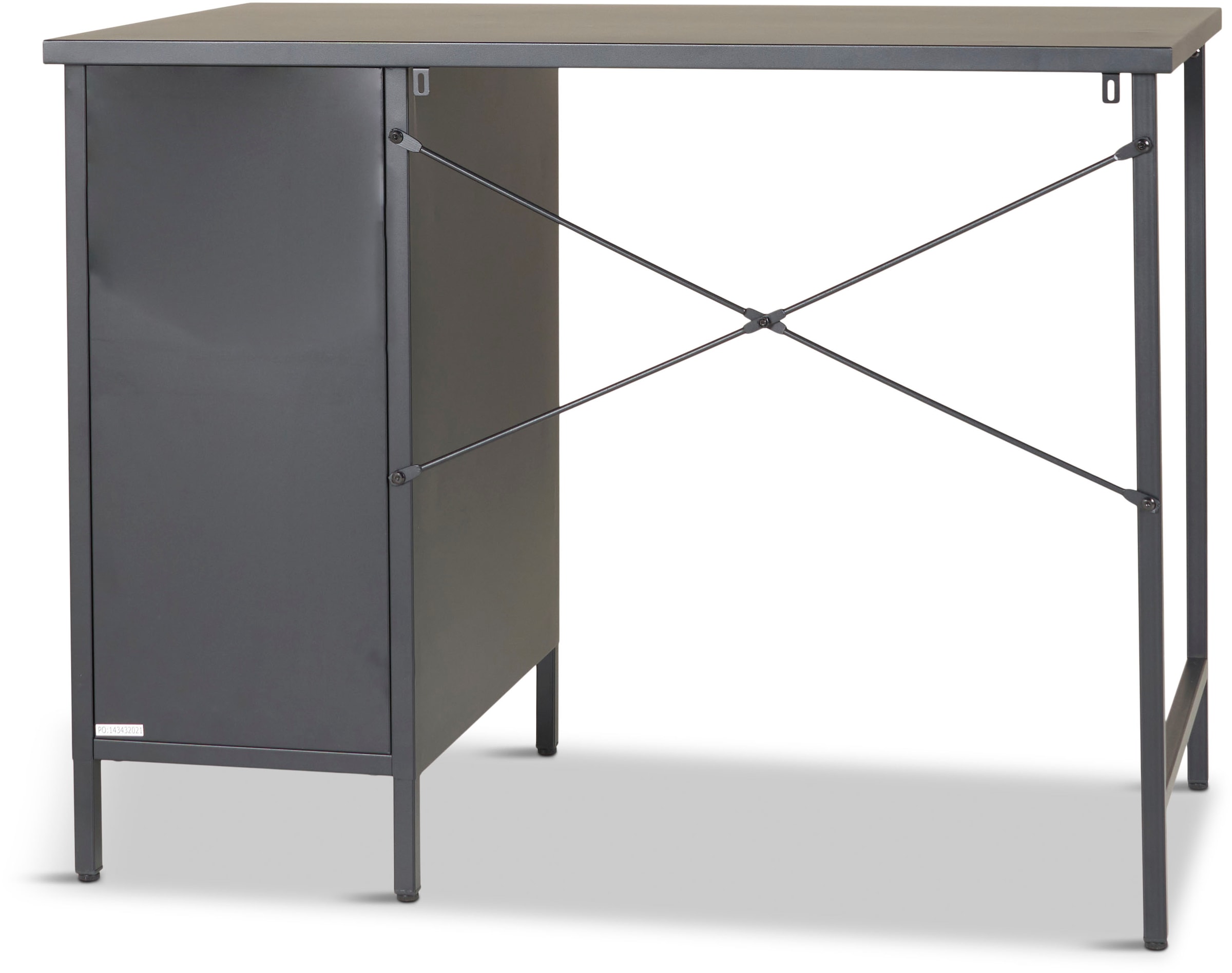 Homexperts Schreibtisch »Berlin«, aus Stahl, 1 Tür und 1 offenes Regalfach, B55 x H75 x T100 cm