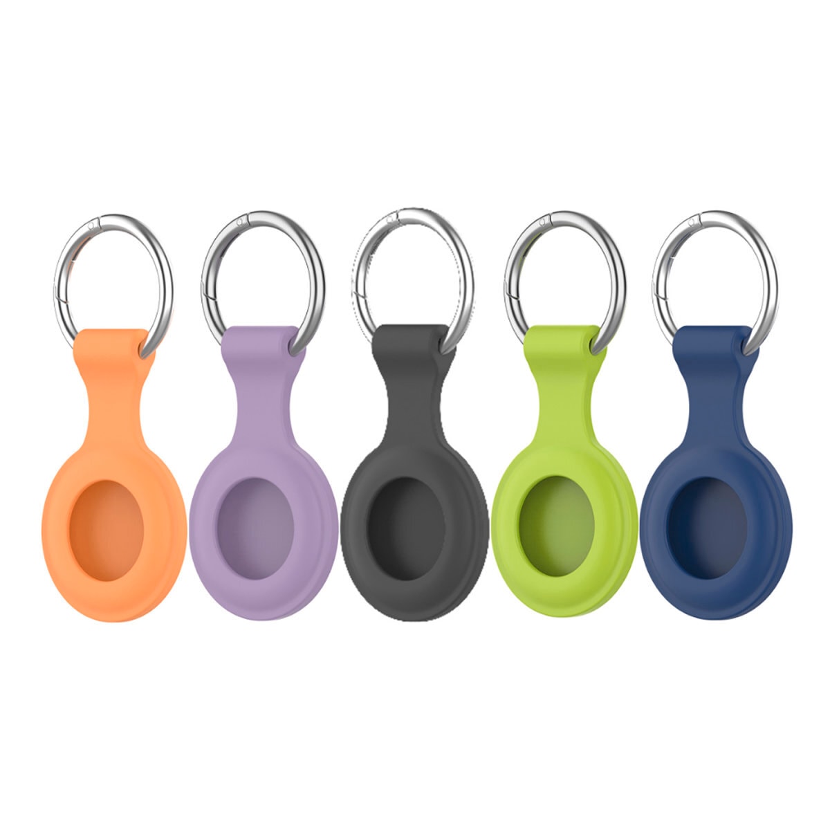 4smarts Schlüsselanhänger Set »Silicone Case für Apple AirTag«, (Set, bestehend aus 5 Silikon Schlüsselanhängern), integrierter Schlüsselring