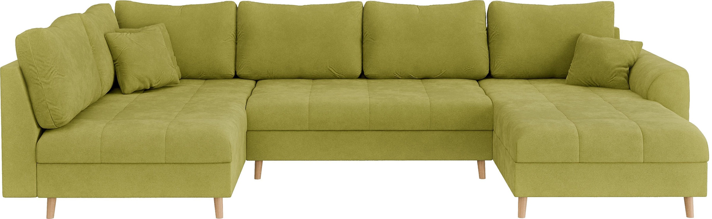 Home affaire Wohnlandschaft »CHARRE U-Form mit Ottomane, Maße B/T/H: 310/161/81 cm«, feine Steppung, lose Rücken- und Zierkissen, auch in Cord und Bouclé