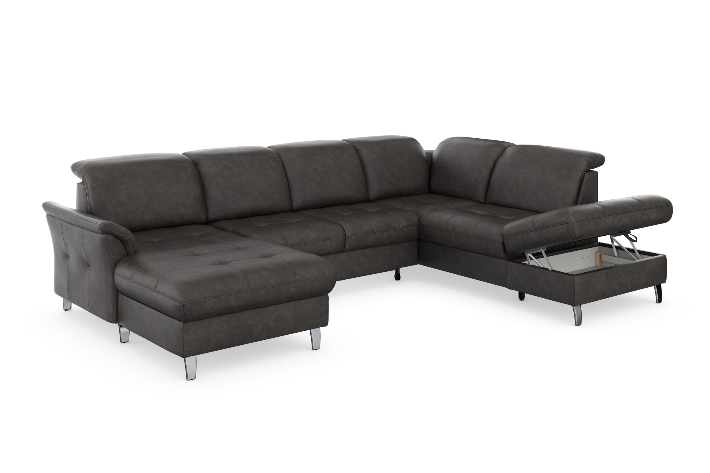 sit&more Wohnlandschaft »Maggiore U-Form«, wahlweise mit Kopfteilverstellung, Bettfunktion und Stauraum