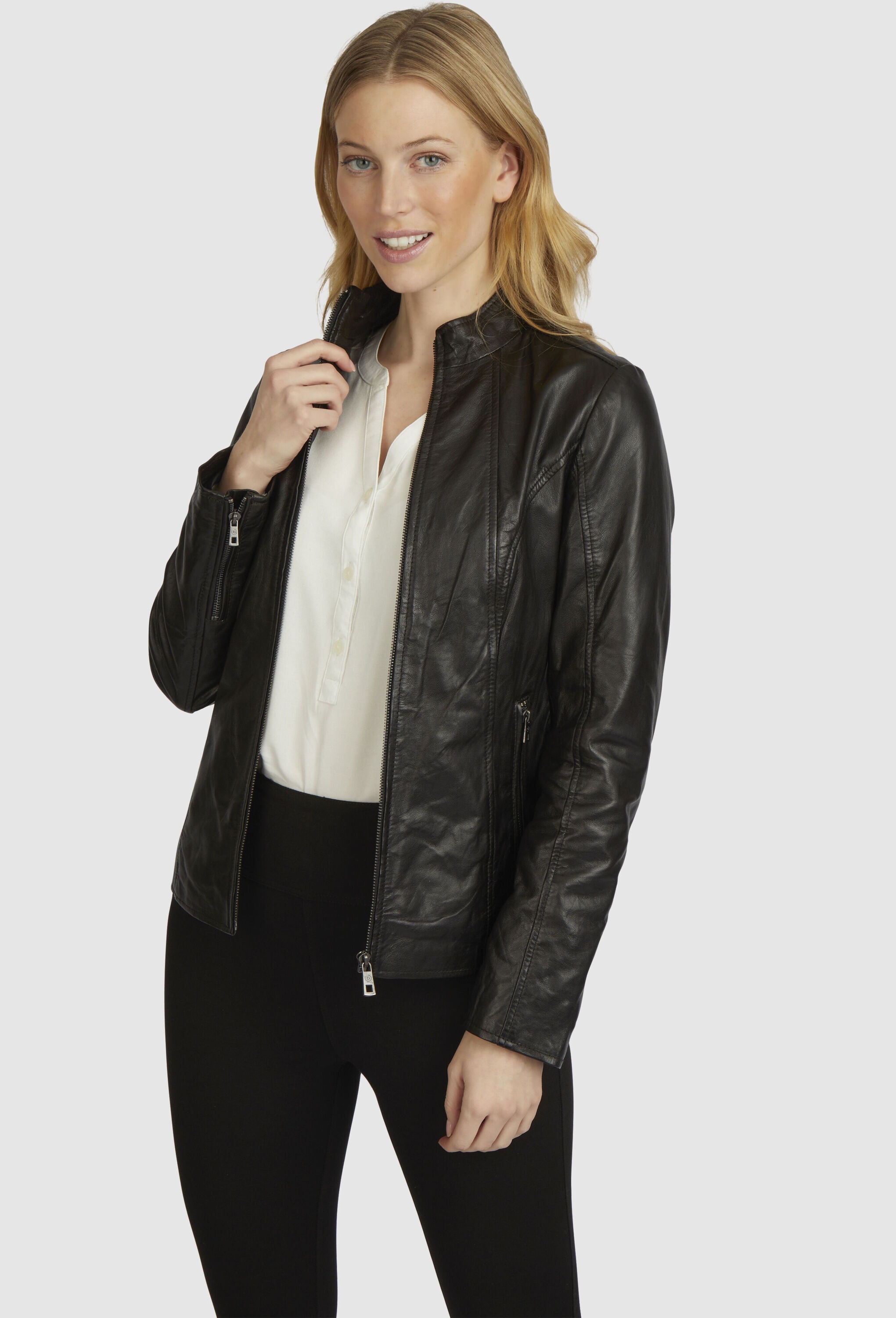 bugatti Lederjacke »BULady-109« ohne Kapuze aus weichem Leder