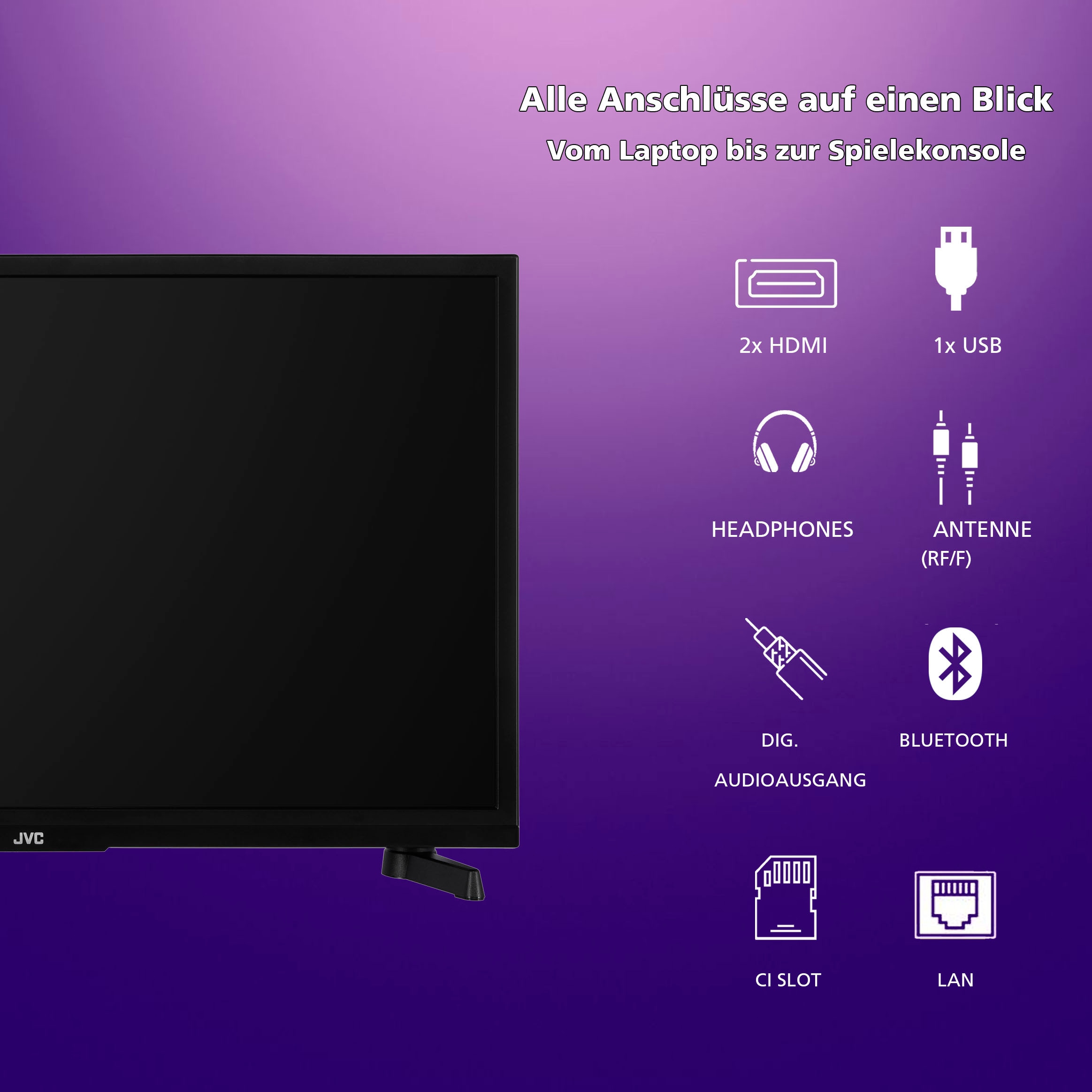 JVC LED-Fernseher »LT-24VAH3455«, HD-ready, Android TV-Smart-TV