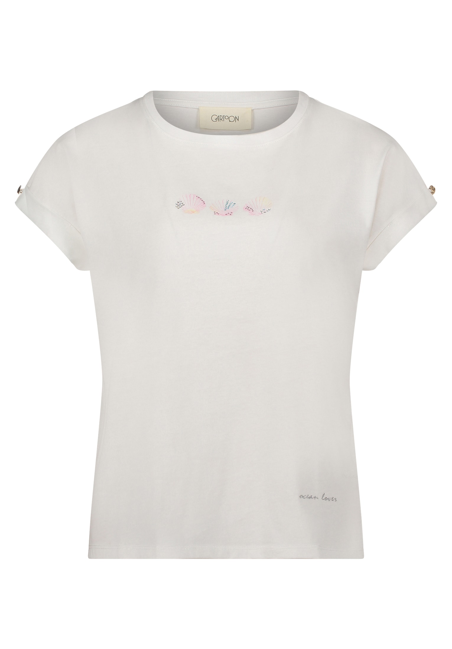 Cartoon Kurzarmshirt »Cartoon Printshirt mit Ärmelaufschlag«, (1 tlg.), Placement