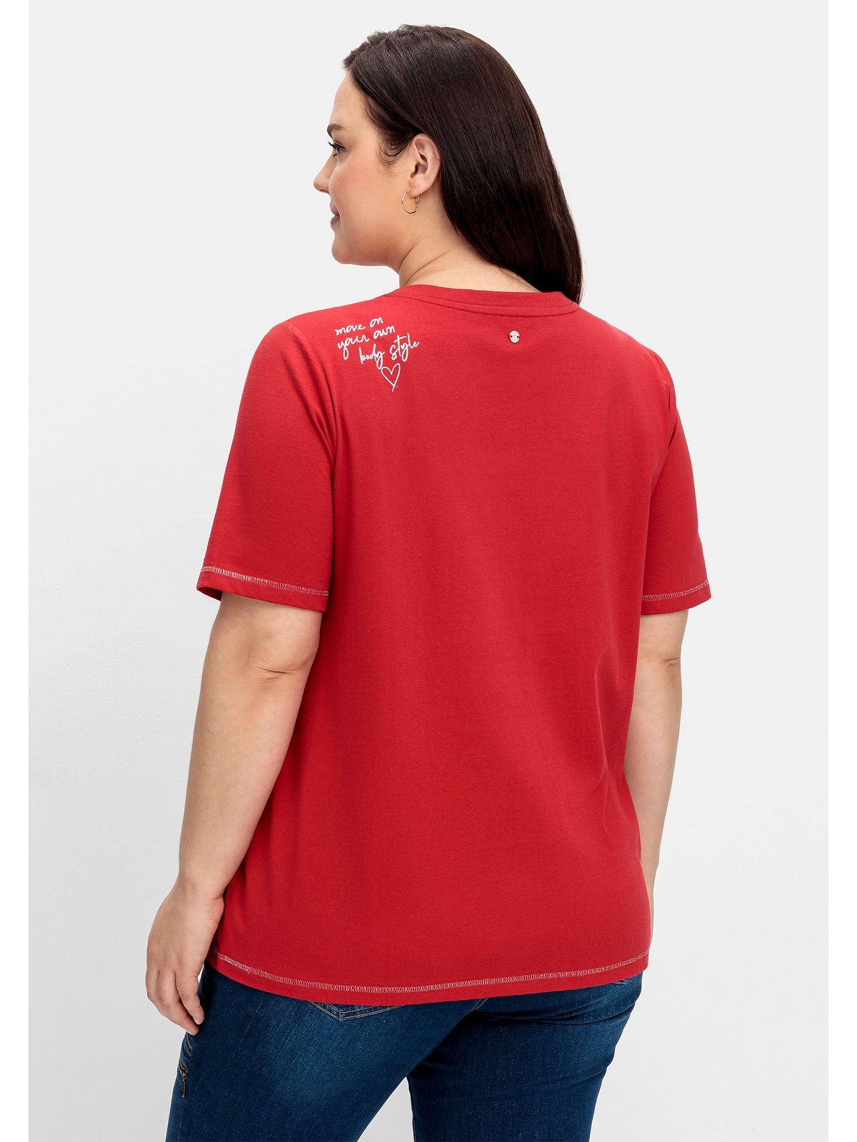 | Sheego Glitzerdruck kleinem Schulter der Größen«, kaufen BAUR mit für »Große auf T-Shirt