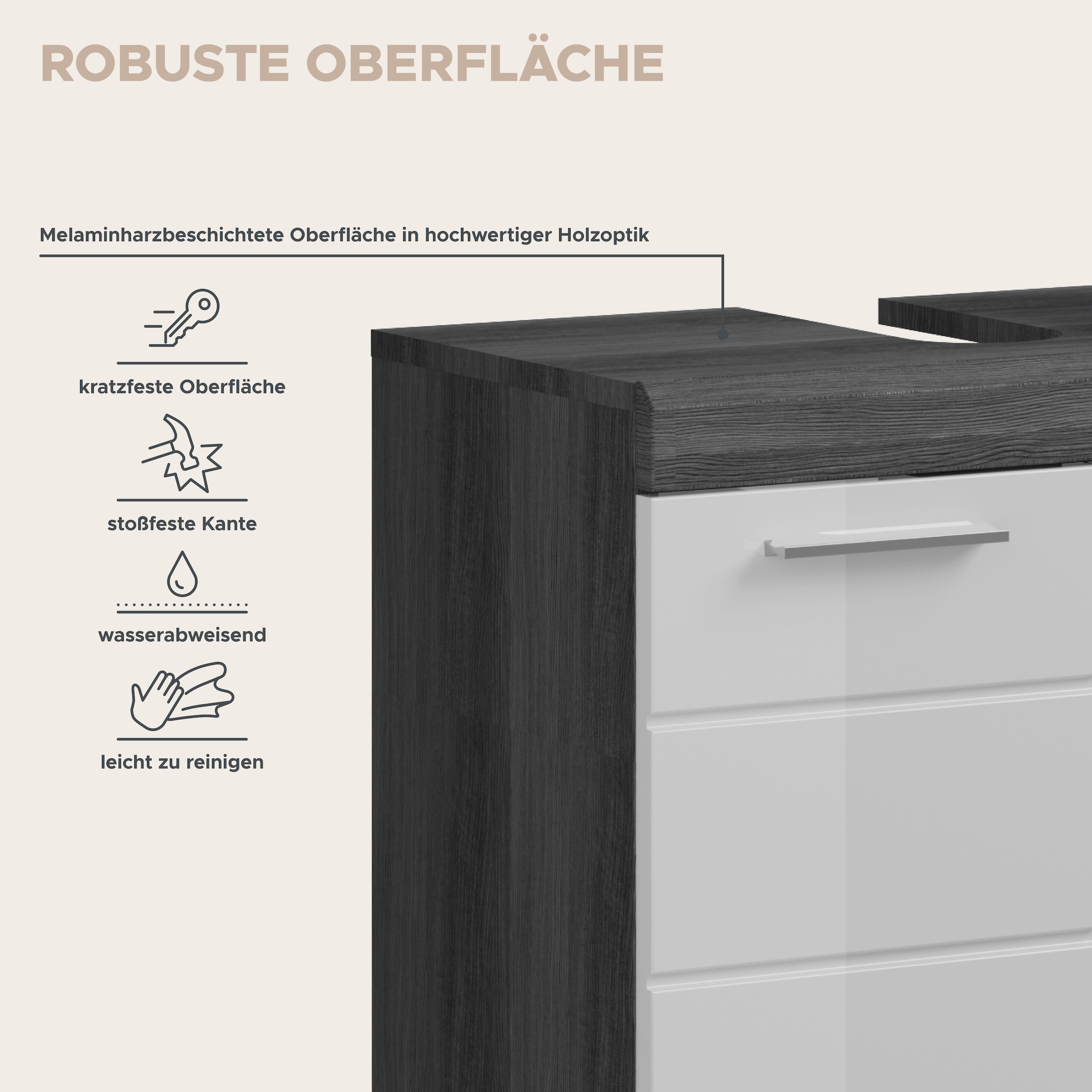 INOSIGN Badmöbel-Set »SIENA, TOPSELLER!, Breite 149cm, 3-teiliges Set« Set, bestehend aus: Hochschrank, Waschbeckenunterschrank & Spiegelschrank, 3 Stk. tlg.