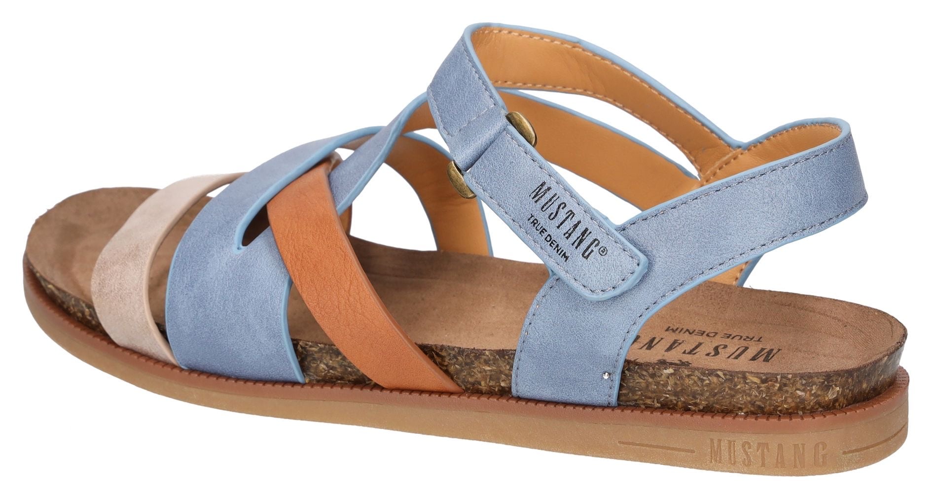 Mustang Shoes Riemchensandale, Barfußschuh, Klettschuh mit Tieffußbett