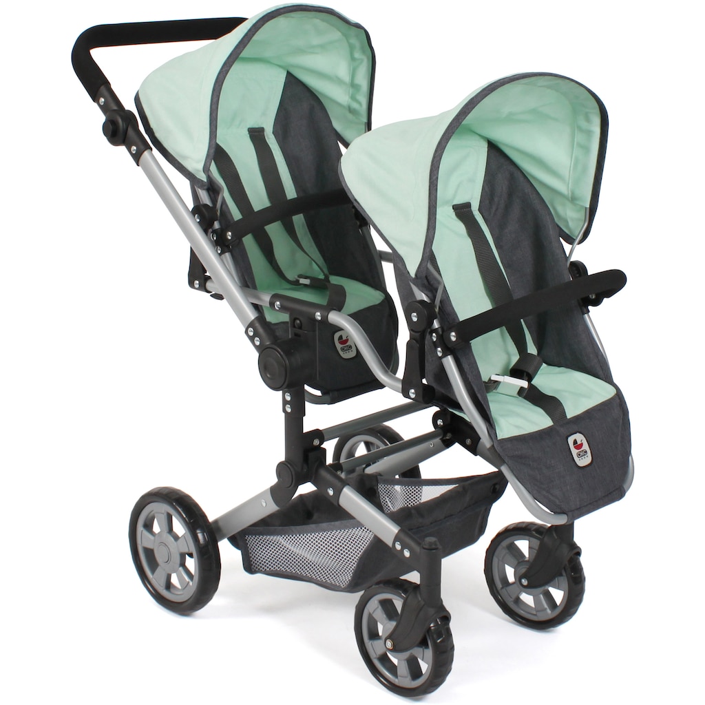 CHIC2000 Puppen-Zwillingsbuggy »Linus Duo, Grau-Mint«