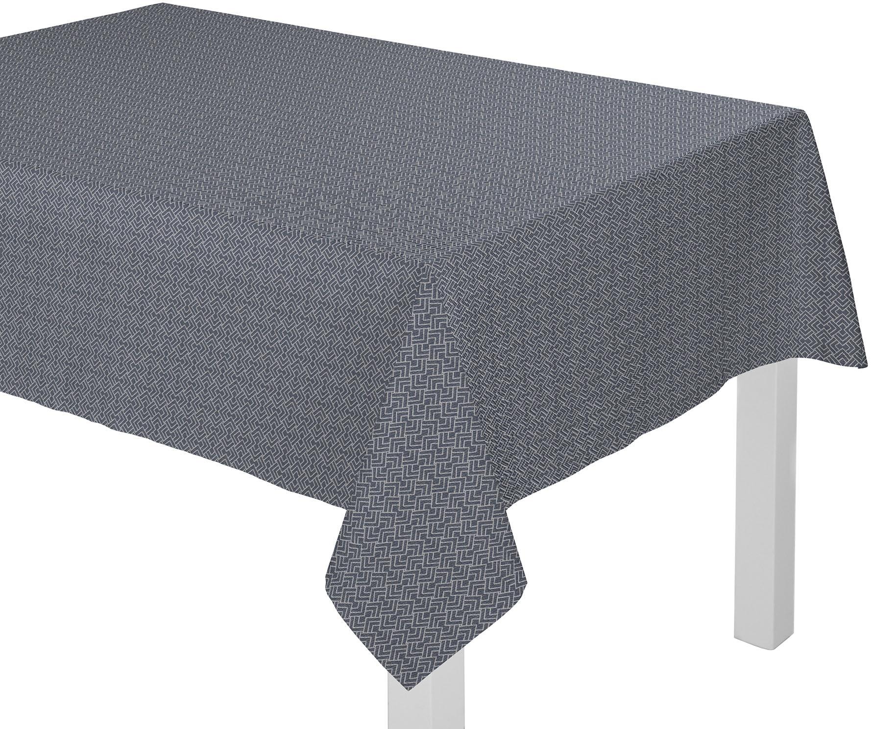 Tischdecke ADAM, B:145cm L:190cm, blau, Bio-Baumwolle, Tischdecken, "Graphic Ventus Light", aus 100% Bio-Baumwolle