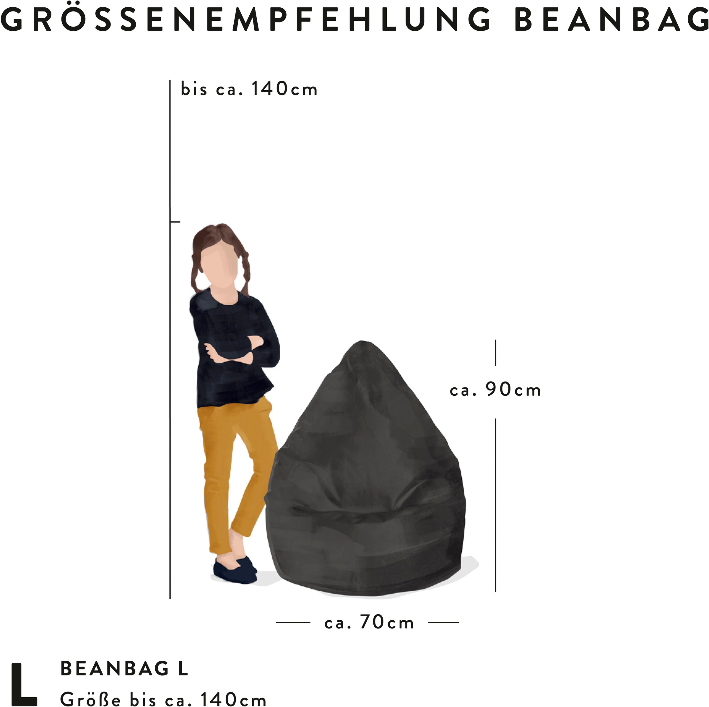 Magma Heimtex Sitzsack »BeanBag BRAVA L«, (1 St.)