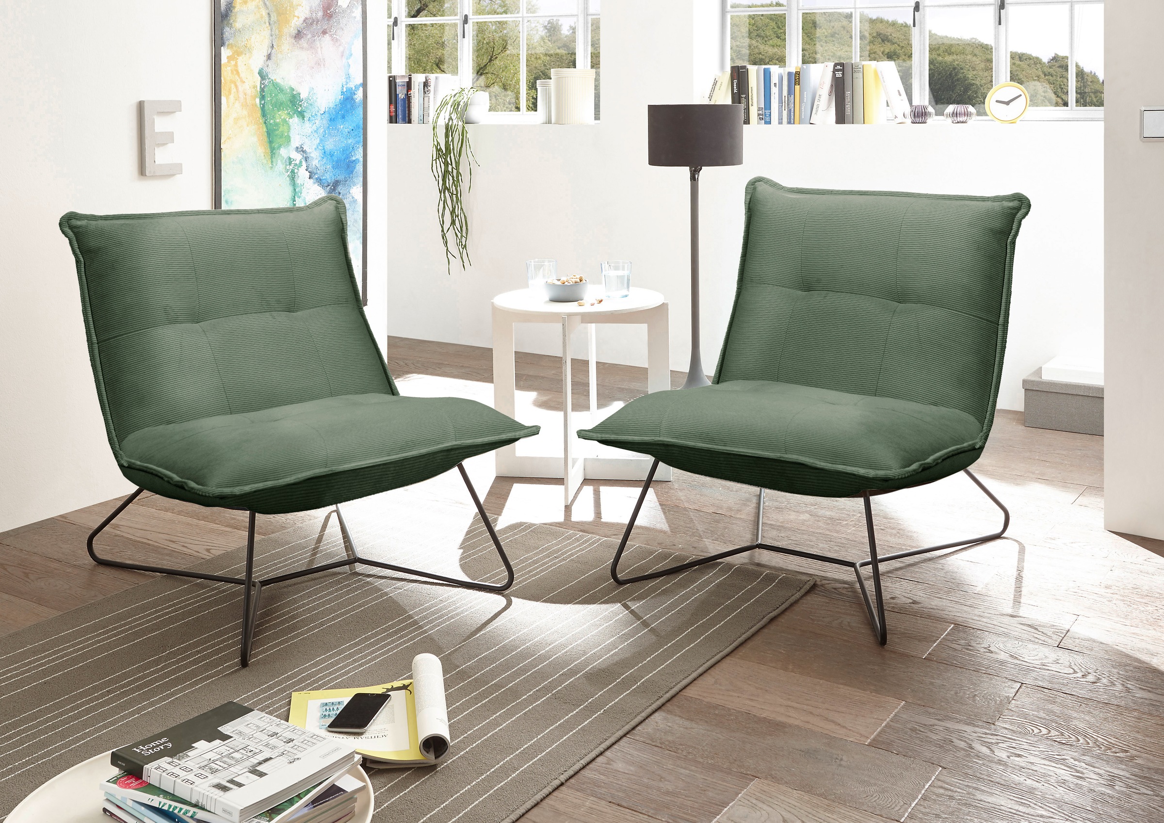 ED EXCITING DESIGN Sessel "Vico" mit Design-Gestell aus schwarzem Metall, i günstig online kaufen