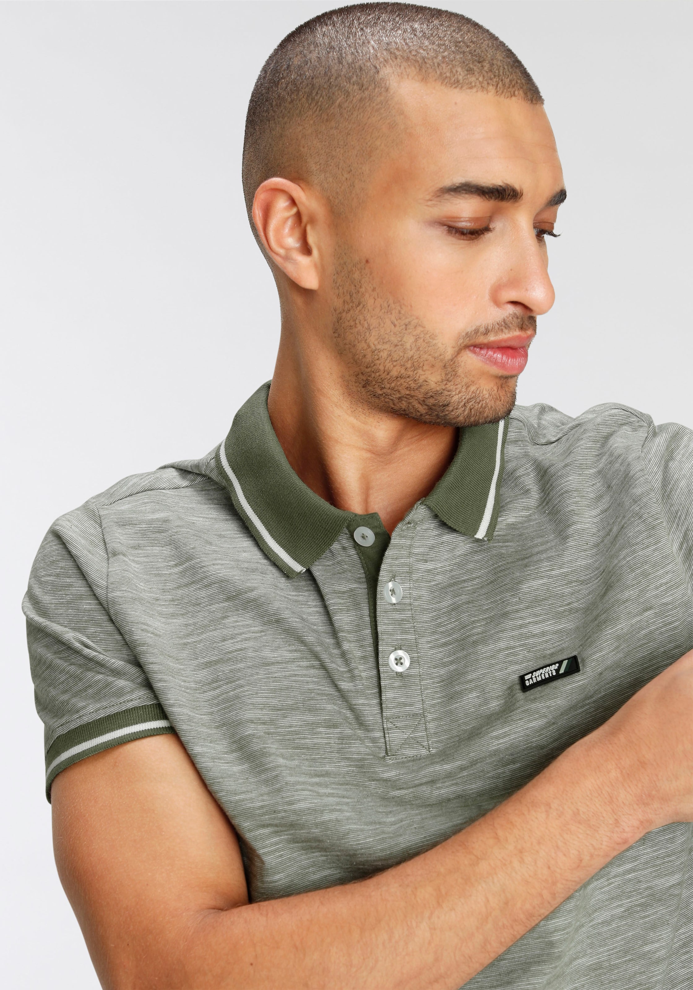 AJC Poloshirt, mit kontrastfarbenen Details an Kragen und Ärmeln ▷  bestellen | BAUR